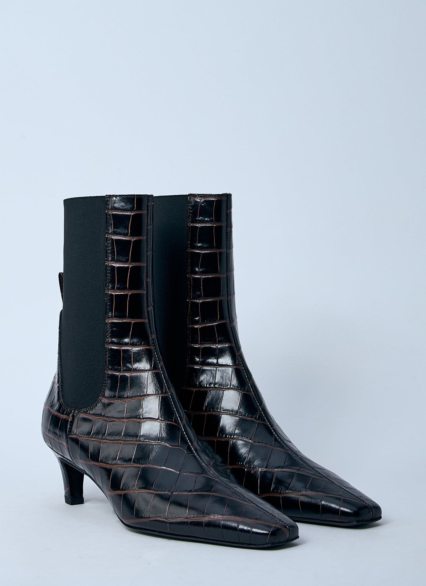 Toteme Women Croc-Embossed Leather Boots TOTEME