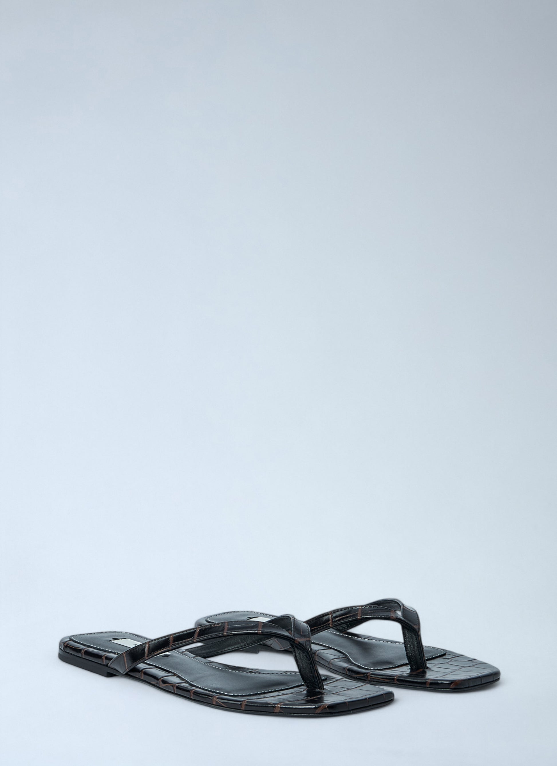 Toteme Women Croco-Embossed Flip Flops TOTEME
