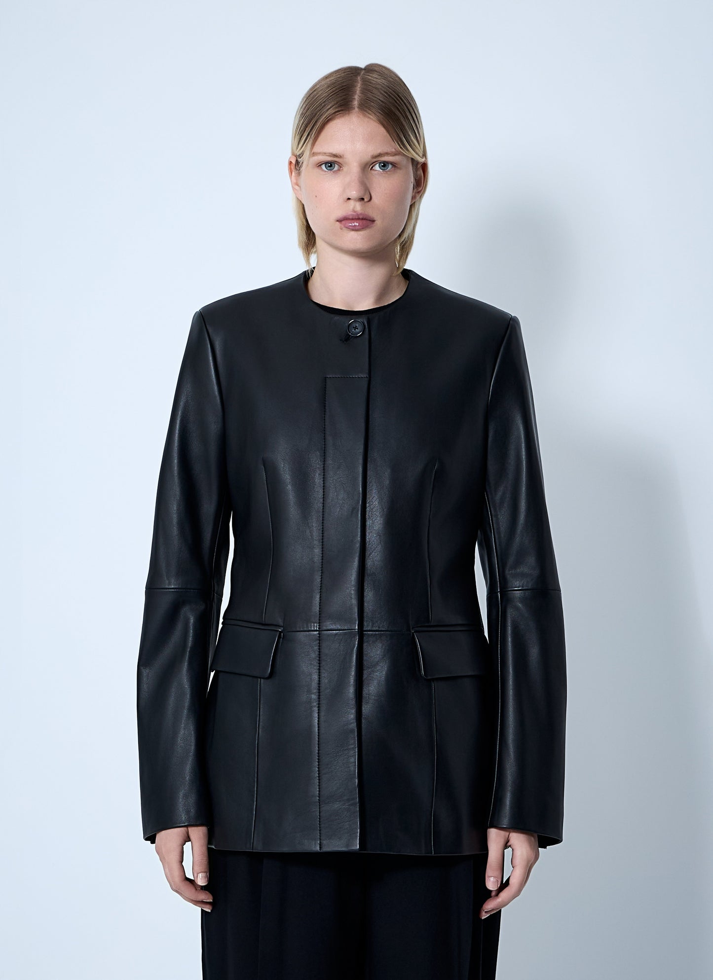 Toteme Women Collarless Leather Jacket TOTEME