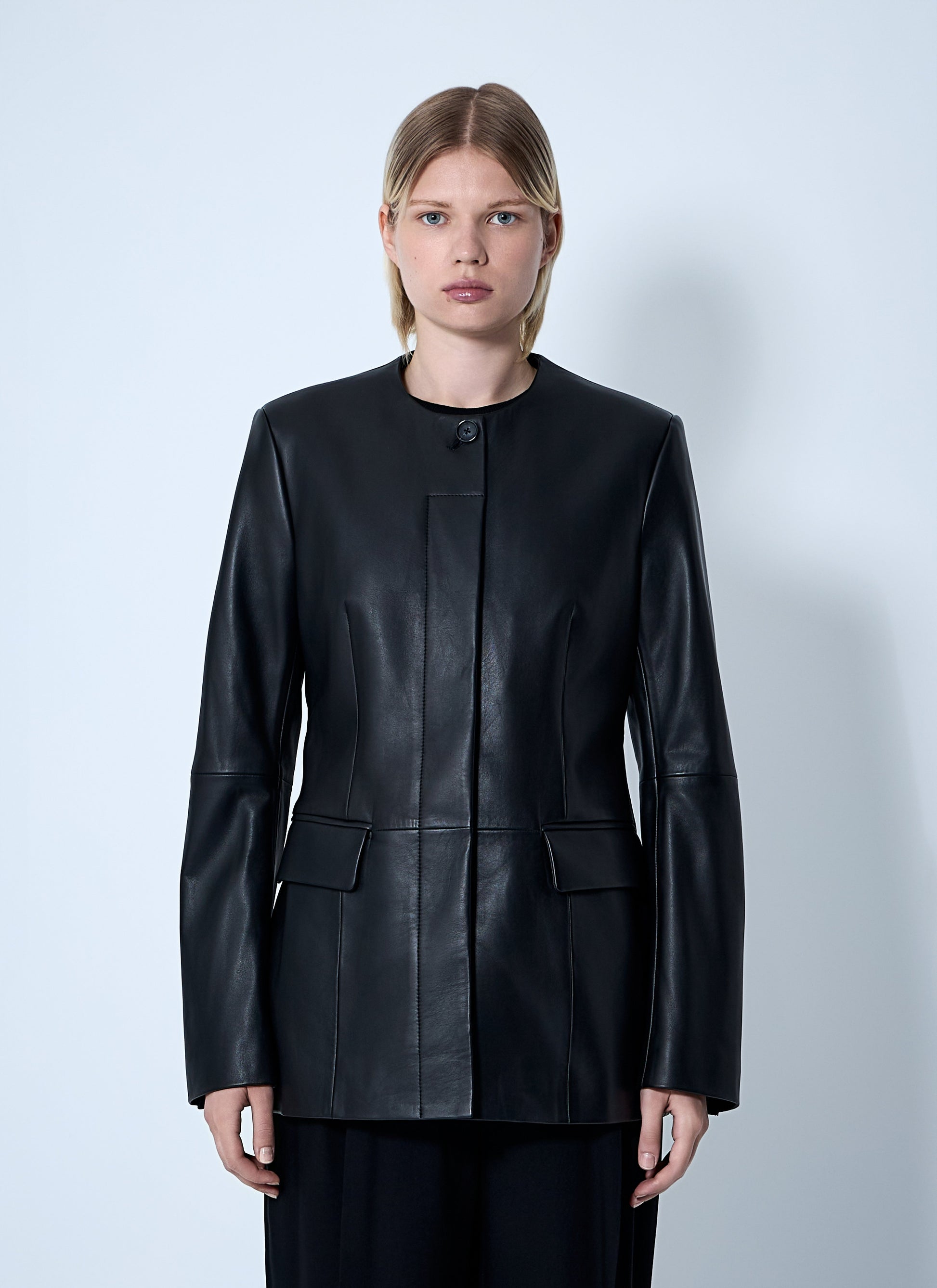 Toteme Women Collarless Leather Jacket TOTEME