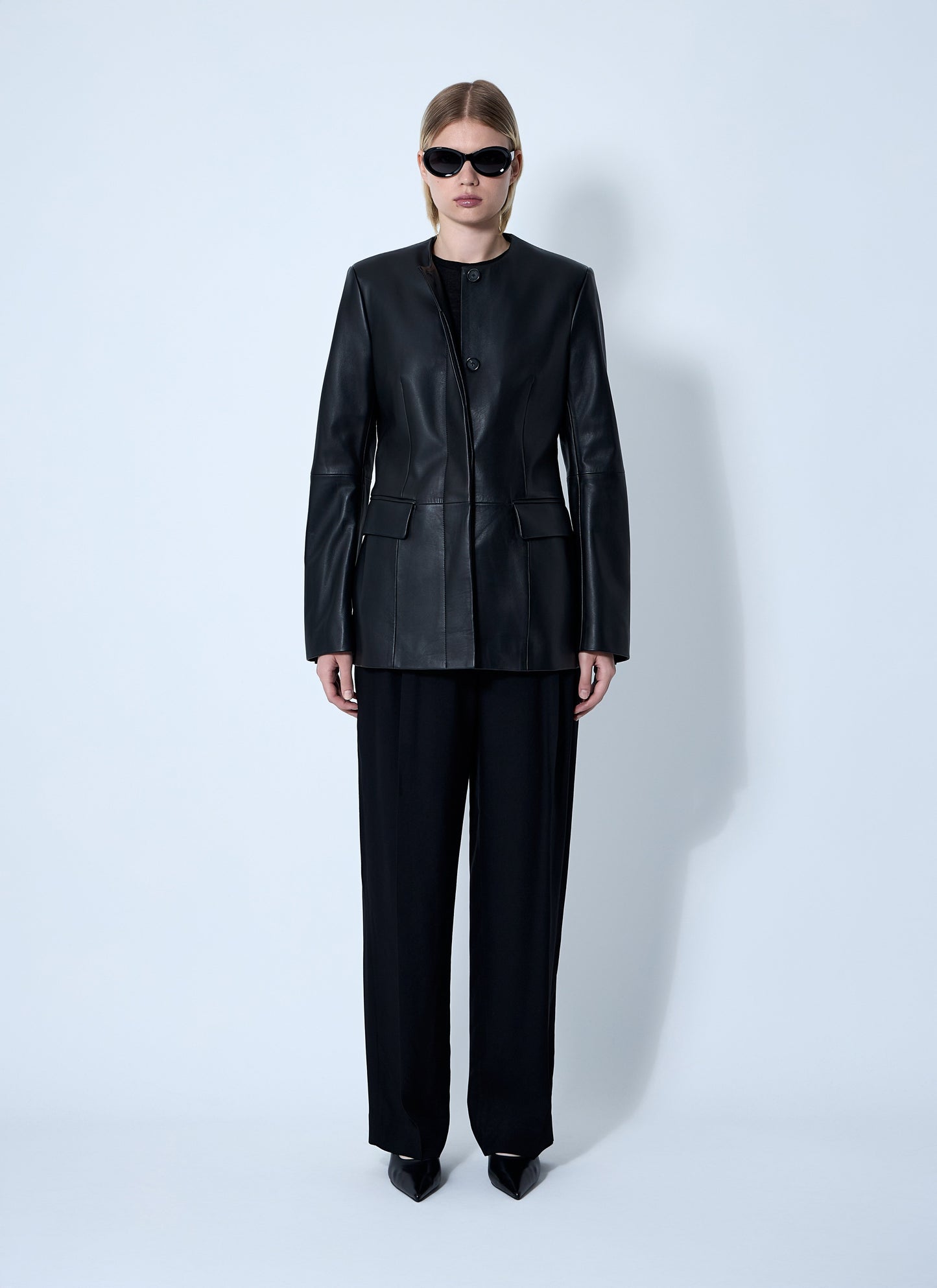Toteme Women Collarless Leather Jacket TOTEME