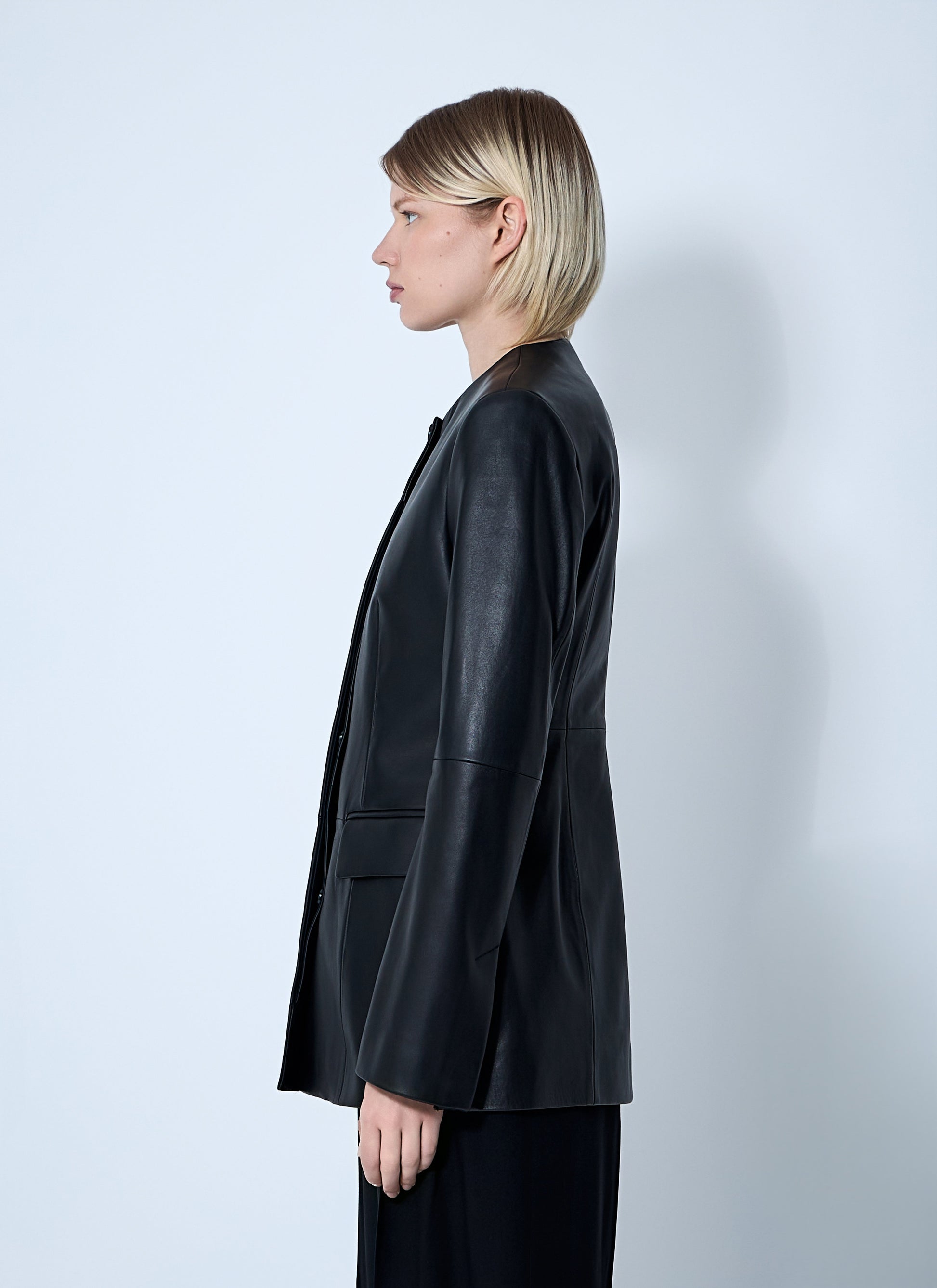 Toteme Women Collarless Leather Jacket TOTEME