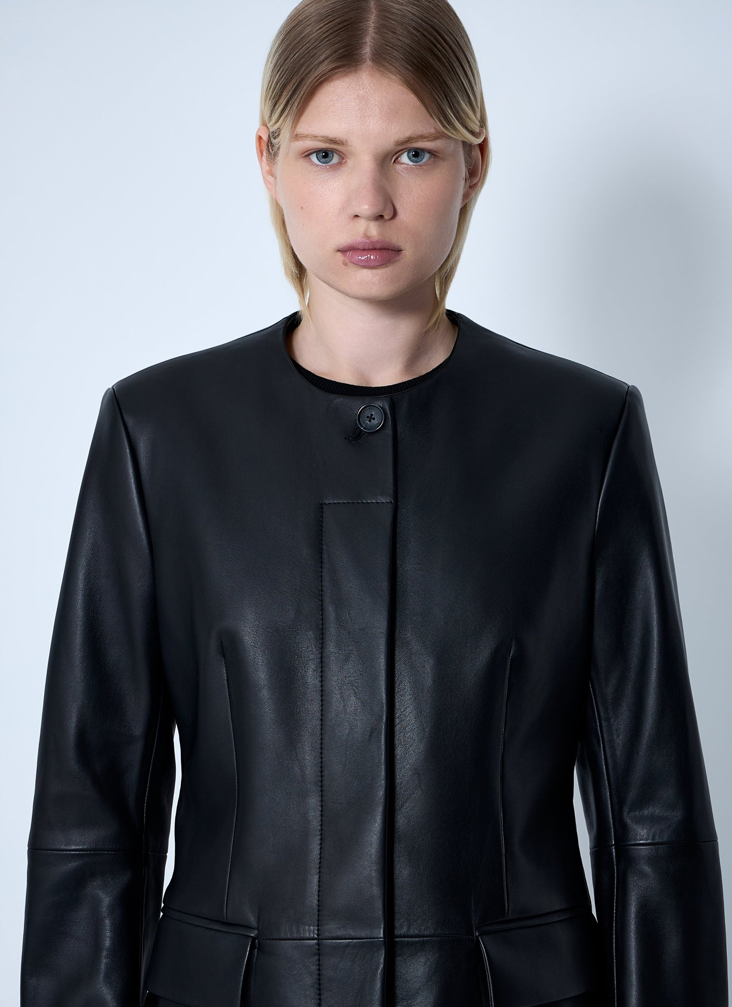 Toteme Women Collarless Leather Jacket TOTEME
