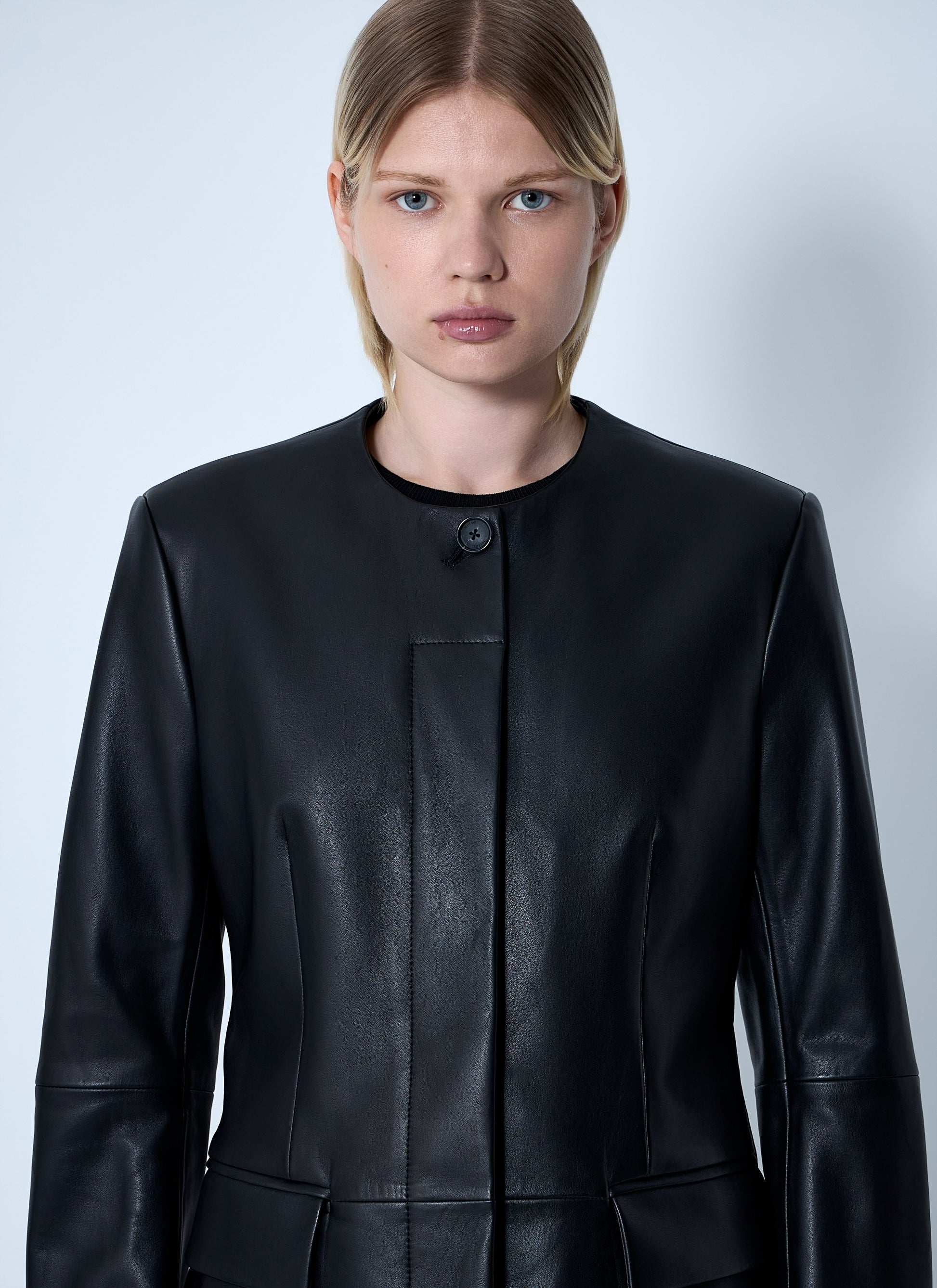 Toteme Women Collarless Leather Jacket TOTEME