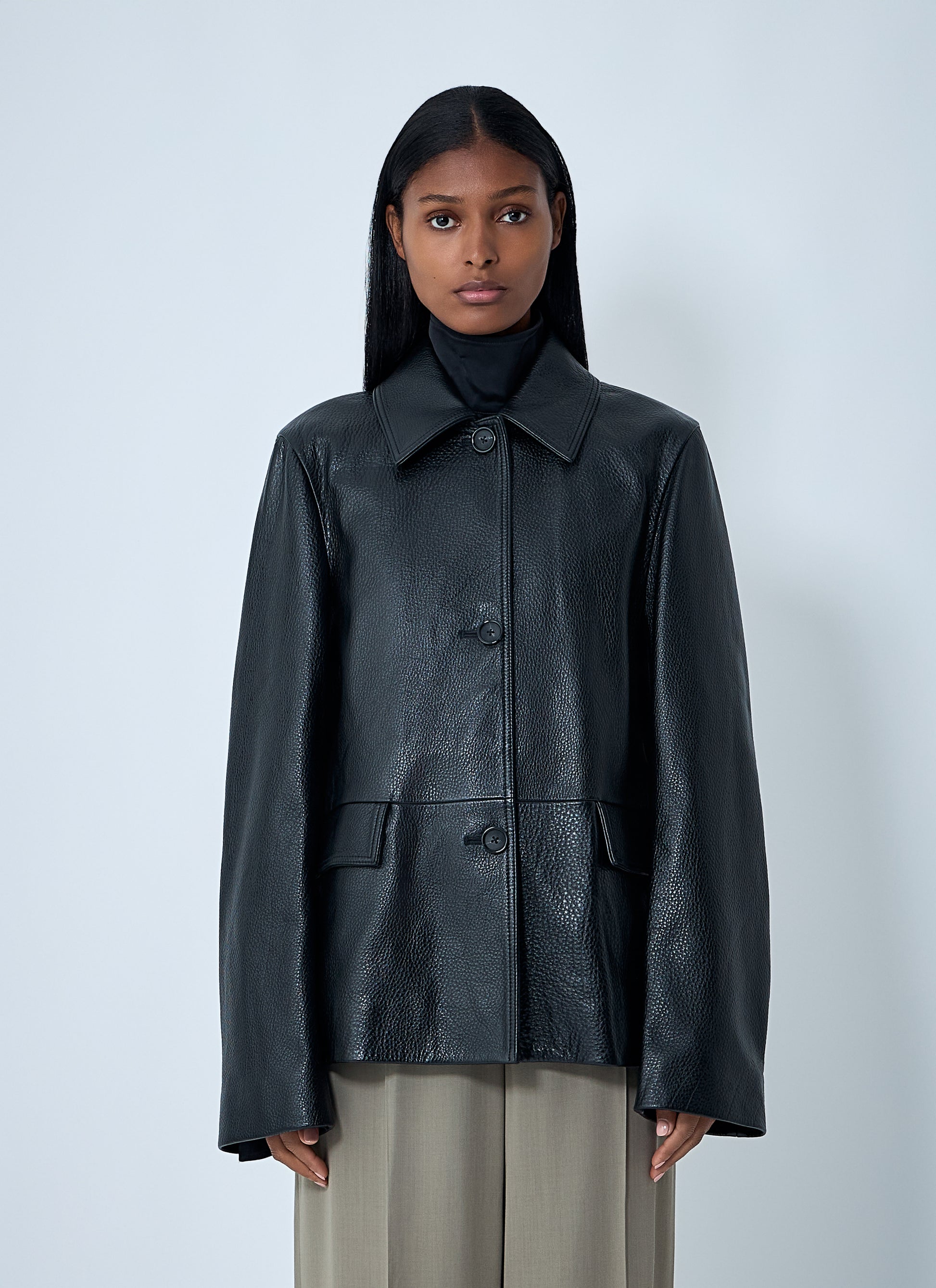 Toteme Women Grained Leather Jacket TOTEME
