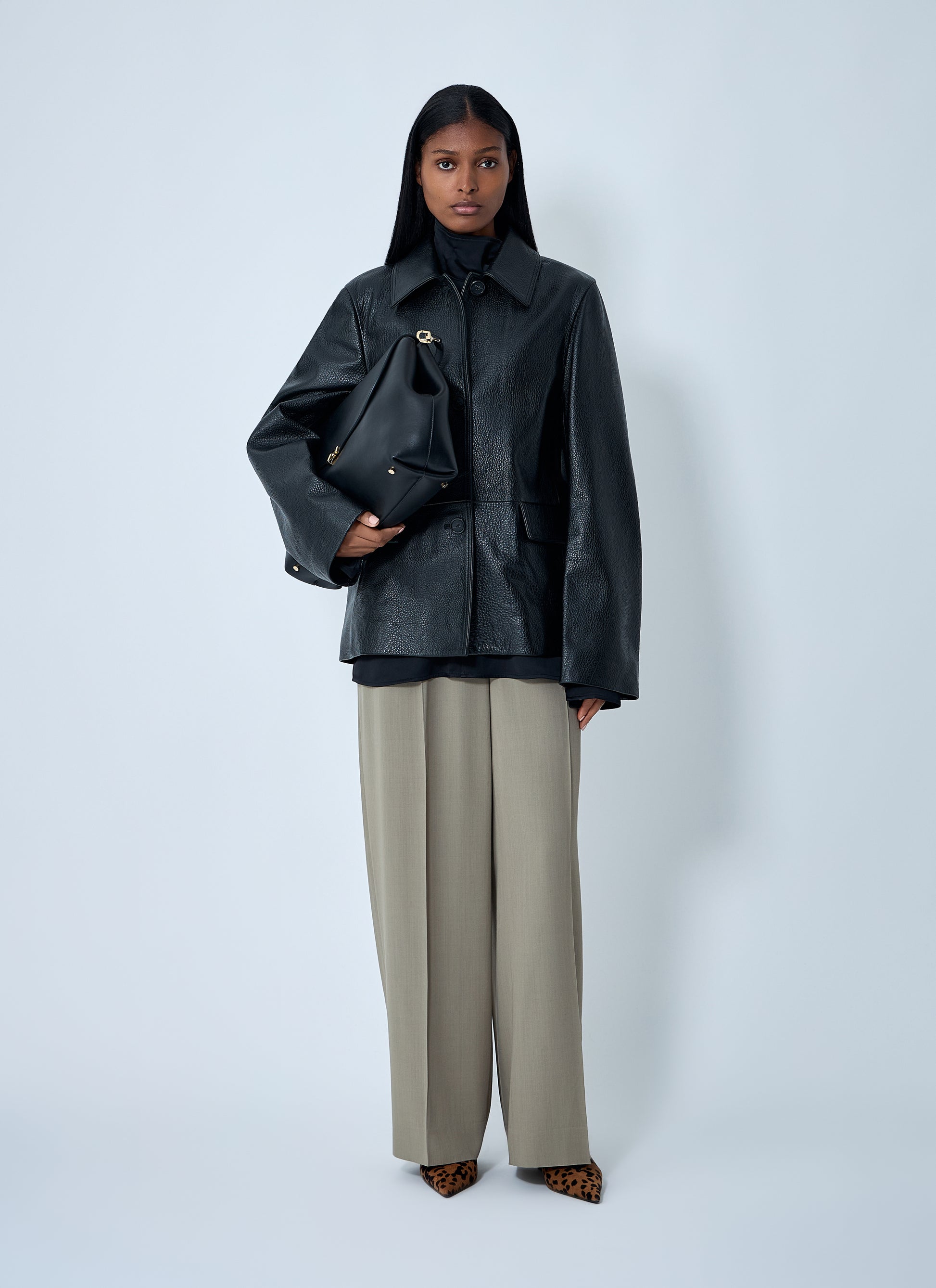 Toteme Women Grained Leather Jacket TOTEME
