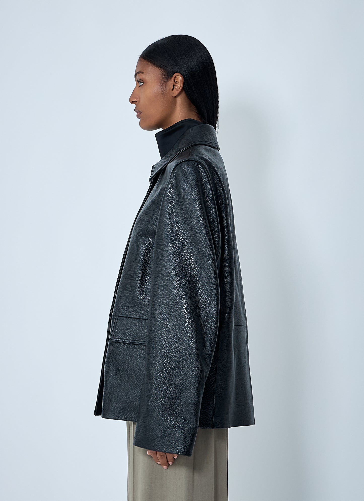 Toteme Women Grained Leather Jacket TOTEME