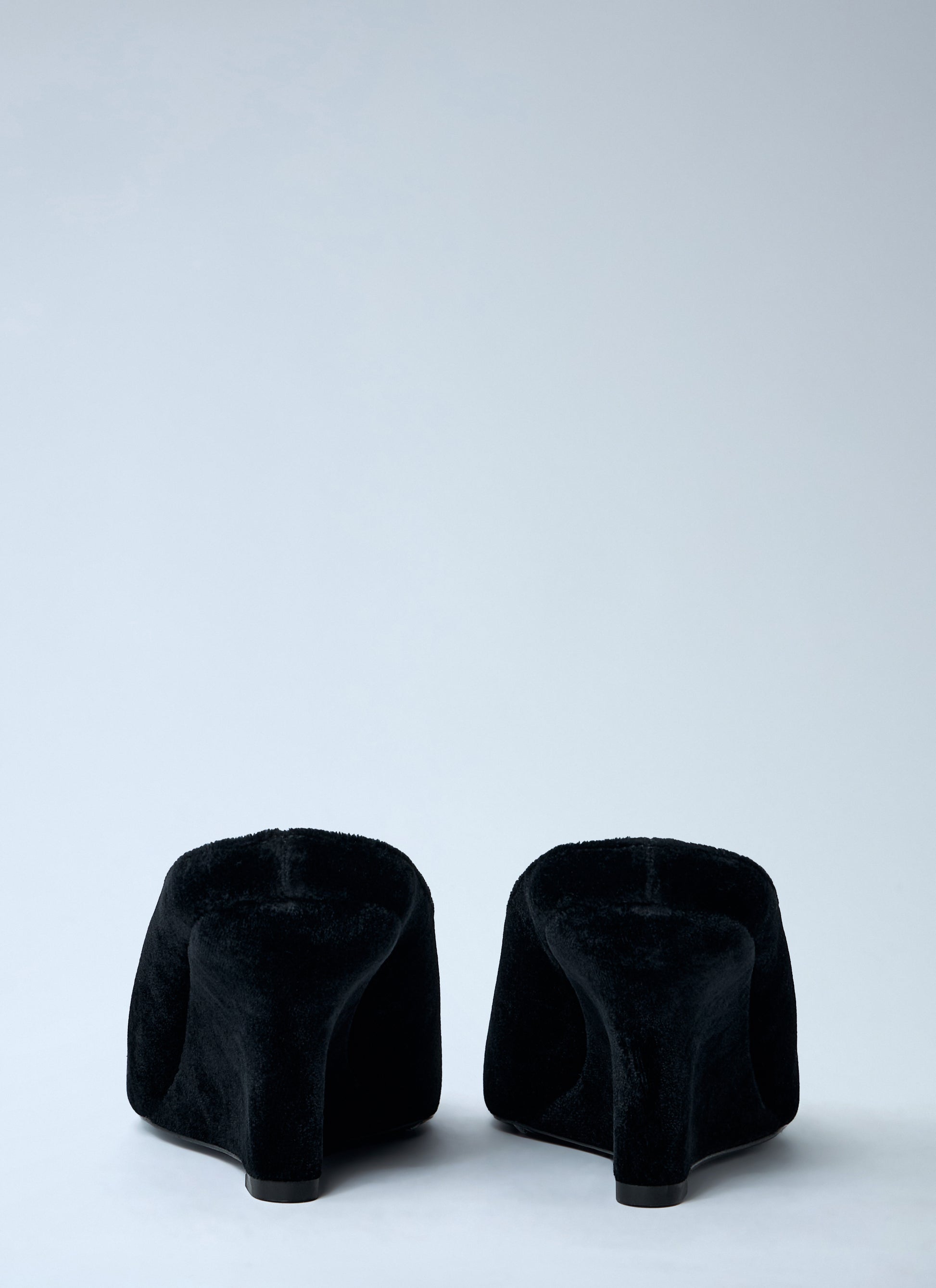 Toteme Women Velvet Peep-Toe Wedge Mules TOTEME