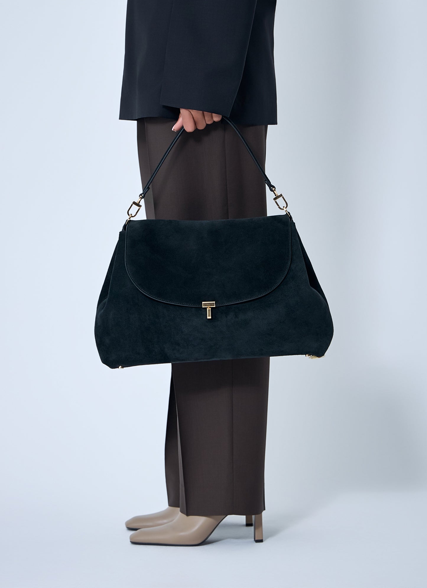 Toteme Women T-Lock Suede Satchel Bag TOTEME