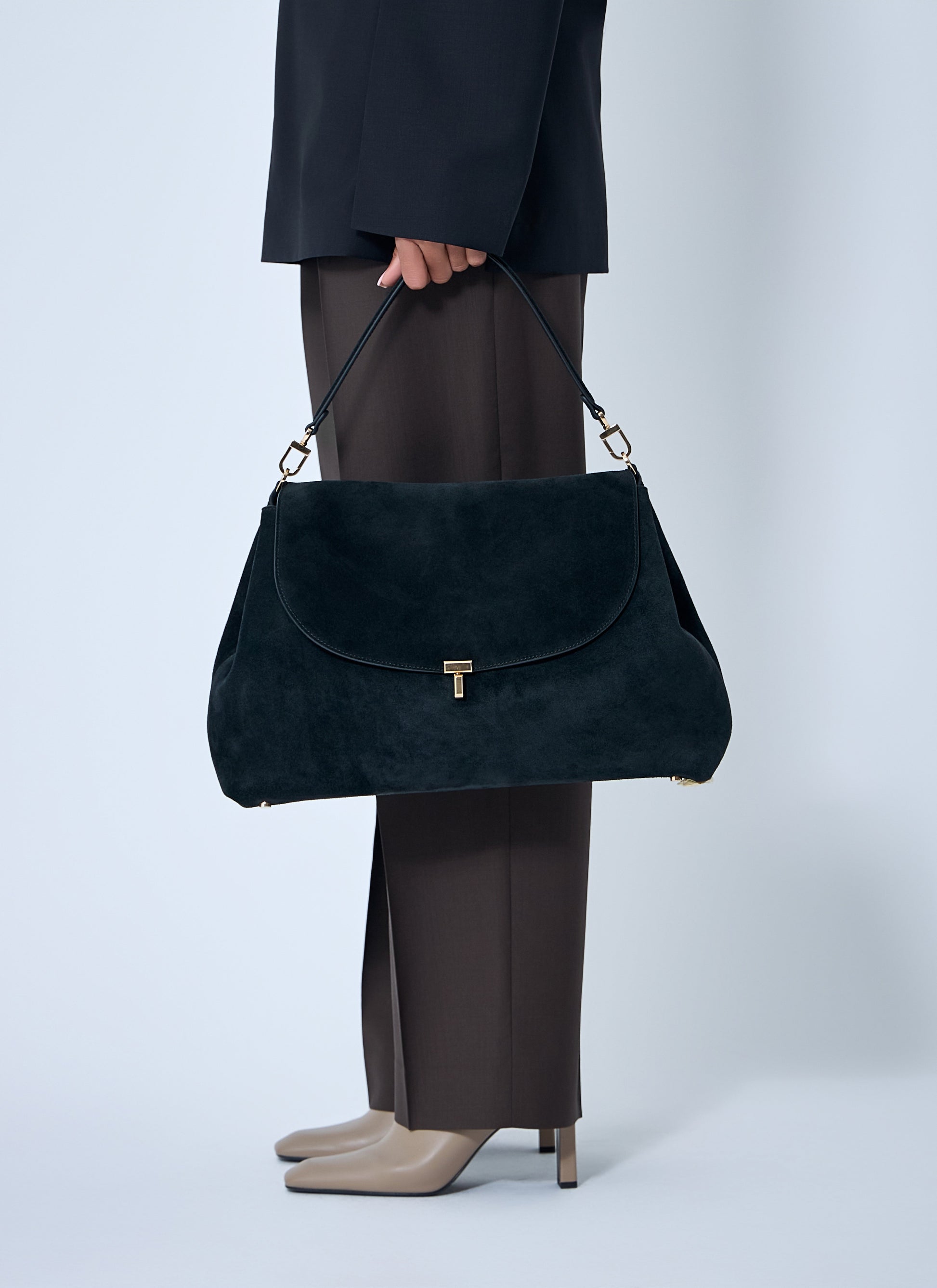 Toteme Women T-Lock Suede Satchel Bag TOTEME