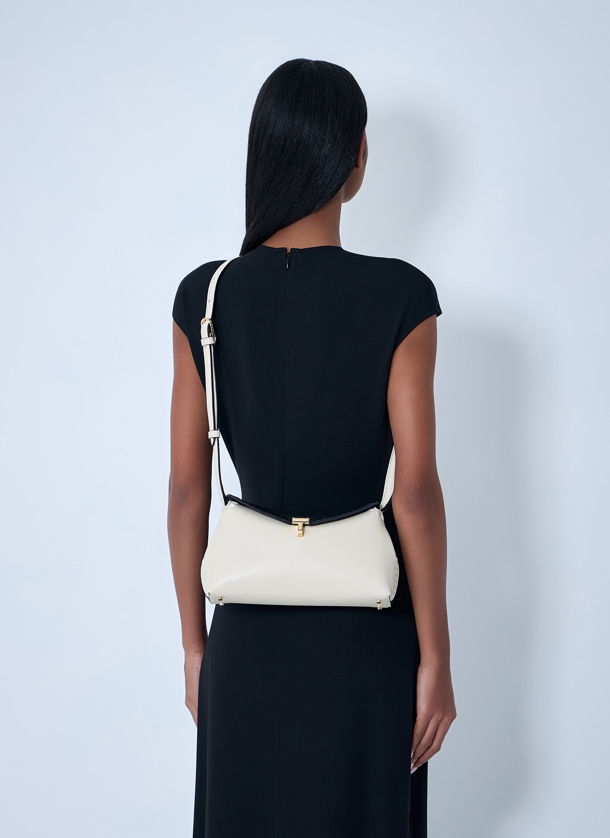 Toteme Women T-Lock Embroidered Leather Clutch Bag TOTEME