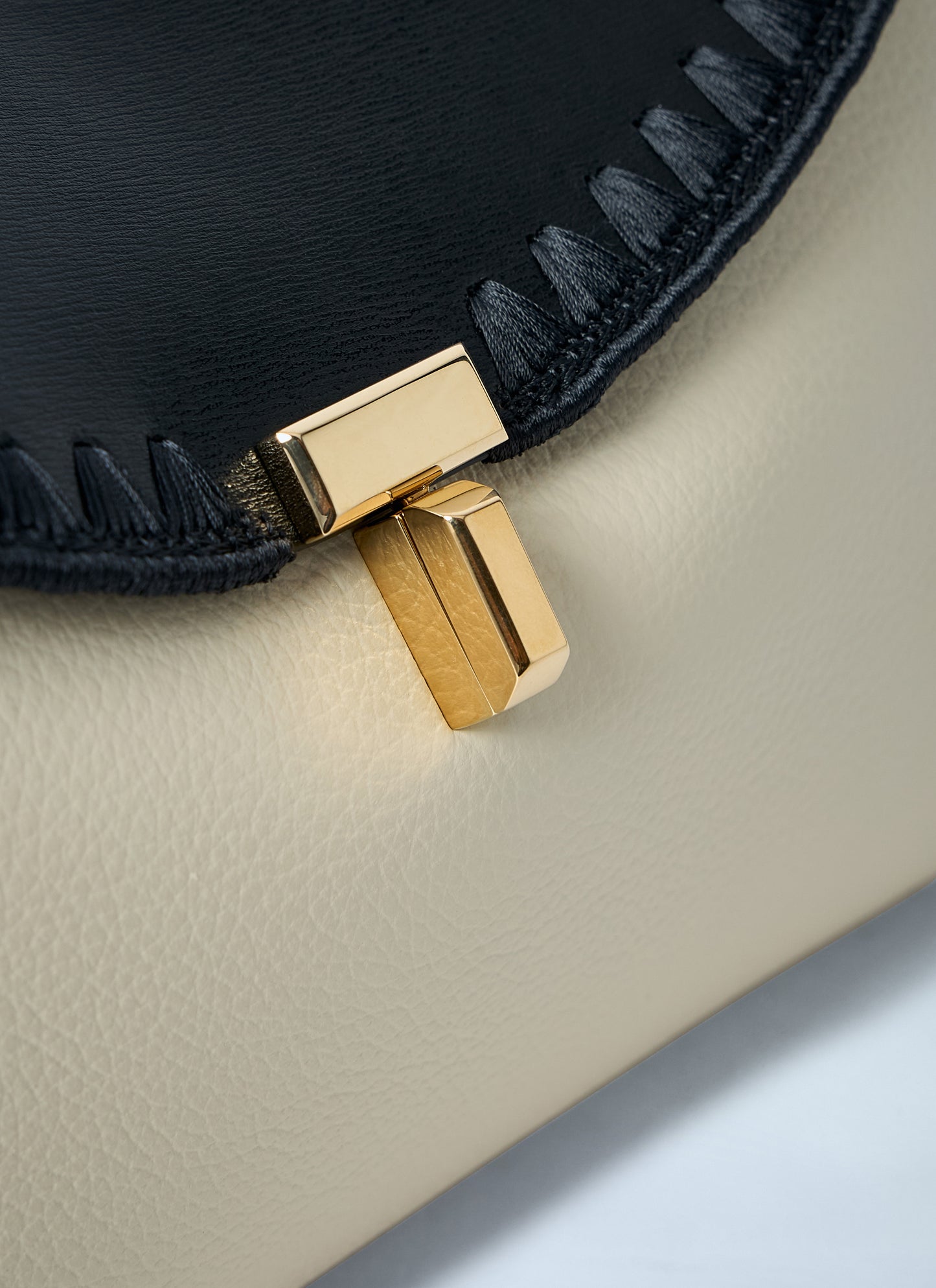 Toteme Women T-Lock Embroidered Leather Clutch Bag TOTEME