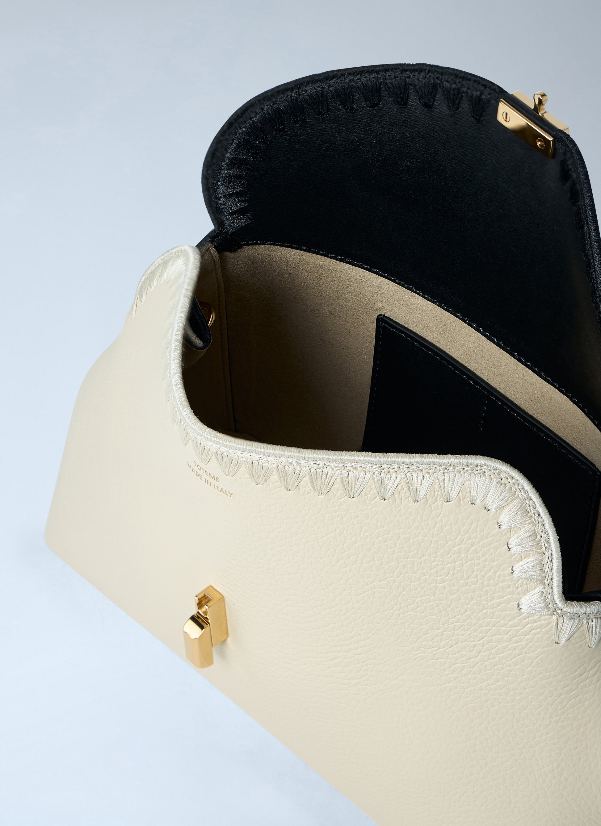 Toteme Women T-Lock Embroidered Leather Clutch Bag TOTEME