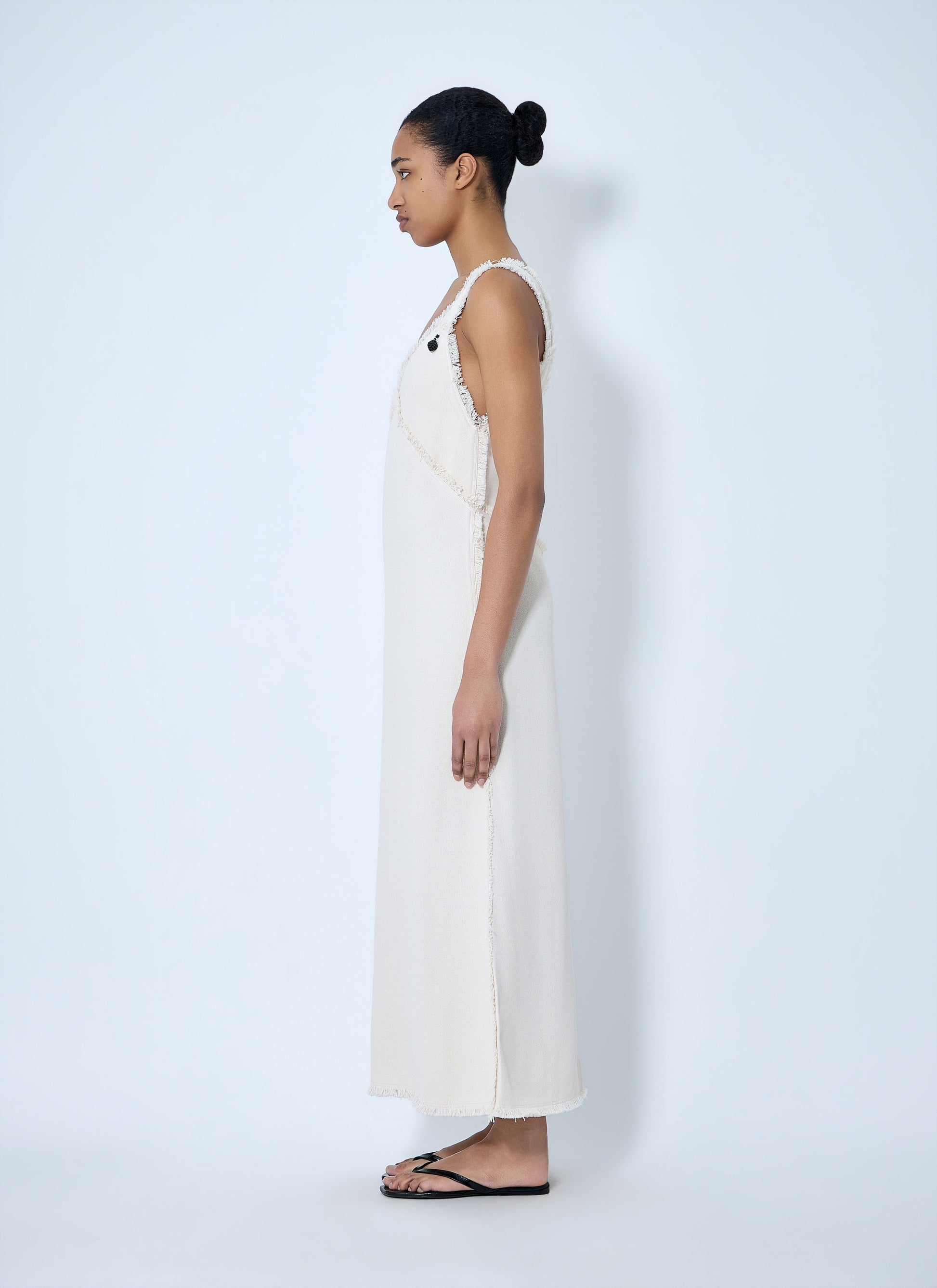 Toteme Women Bouclé Maxi Dress With Frayed Edges TOTEME