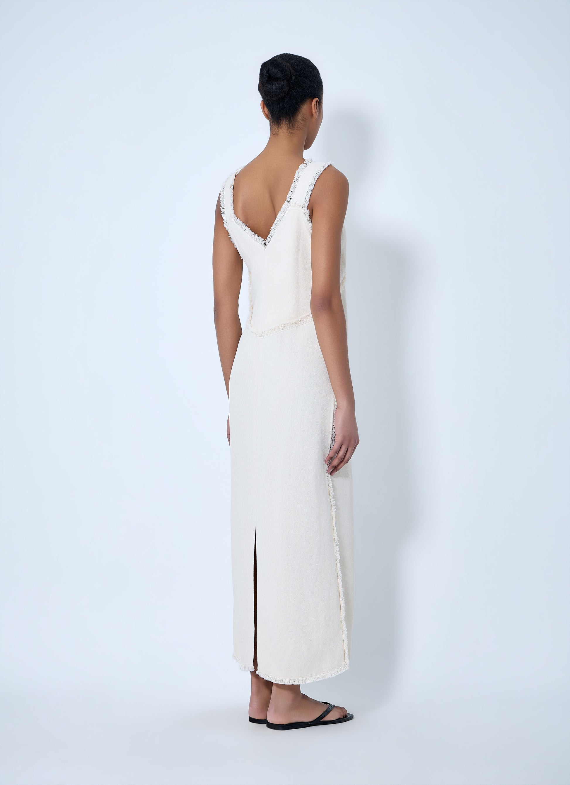 Toteme Women Bouclé Maxi Dress With Frayed Edges TOTEME