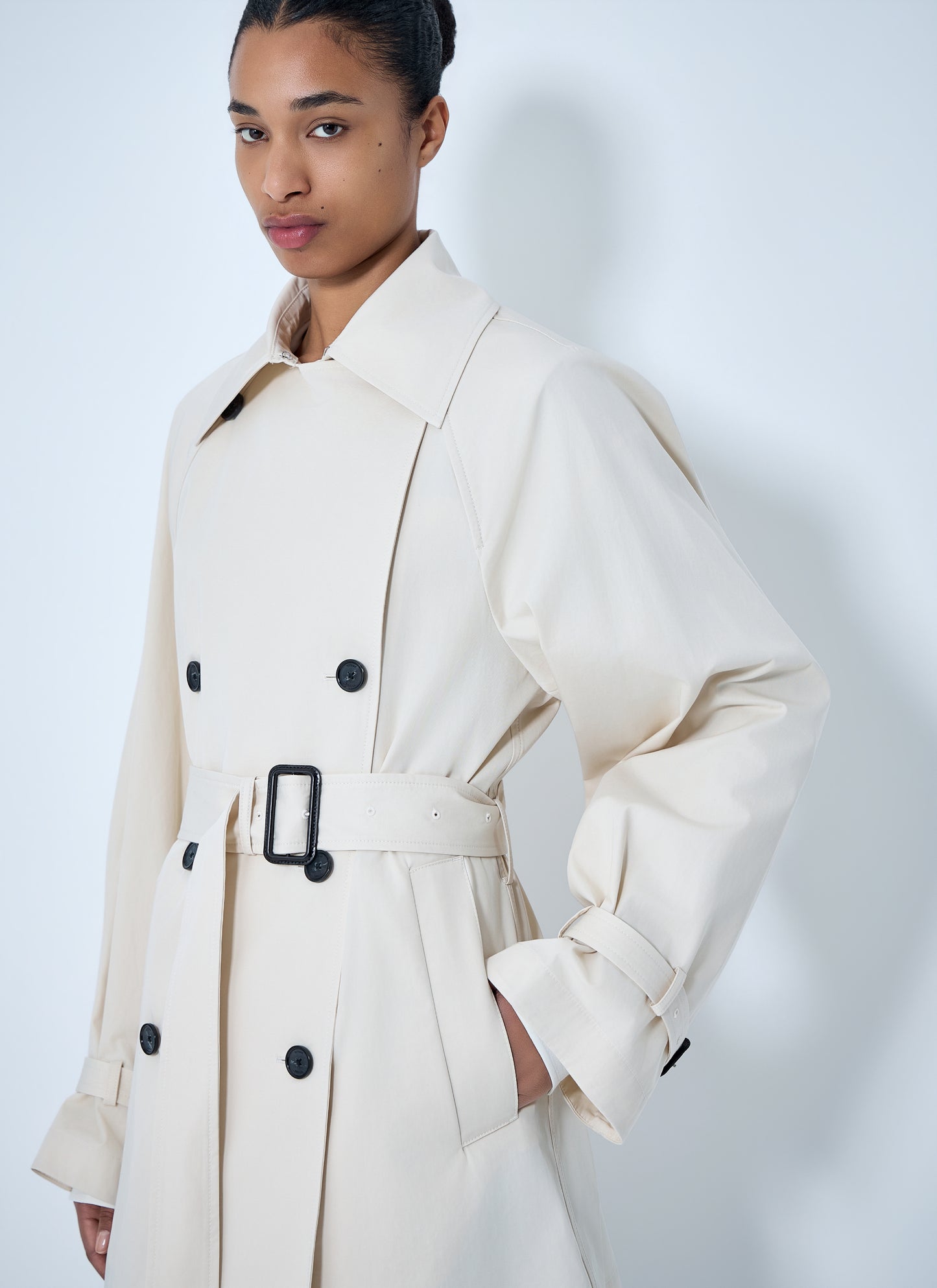 Toteme Women Double-Breasted Cotton Trench Coat TOTEME