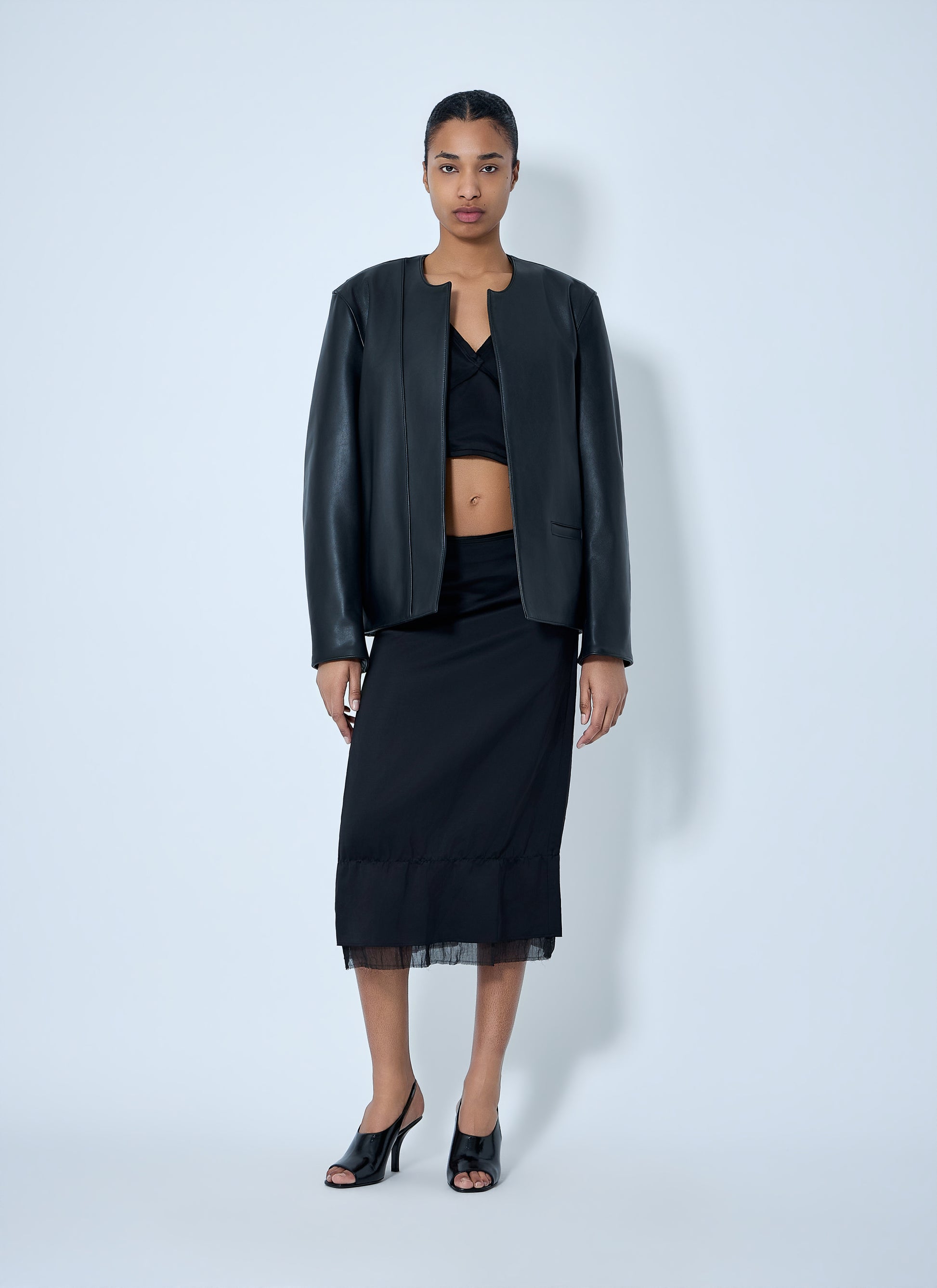 Toteme Women Open Front Leather Jacket TOTEME