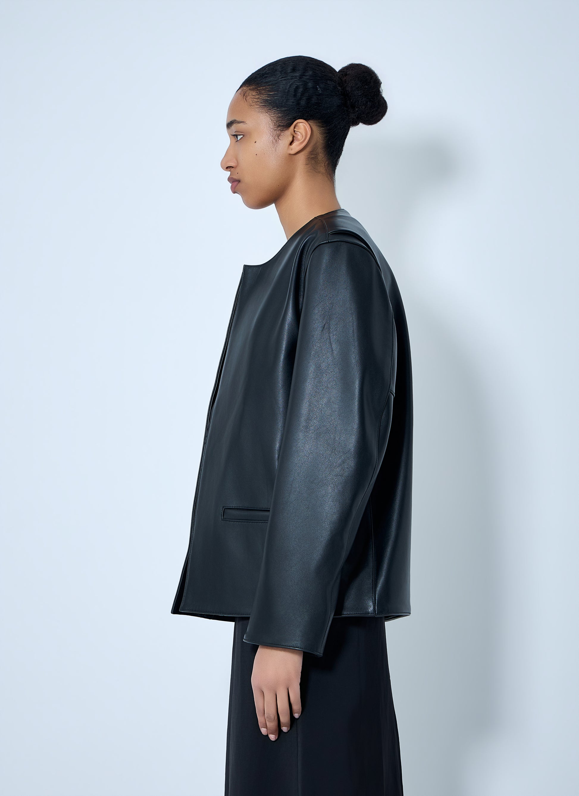 Toteme Women Open Front Leather Jacket TOTEME