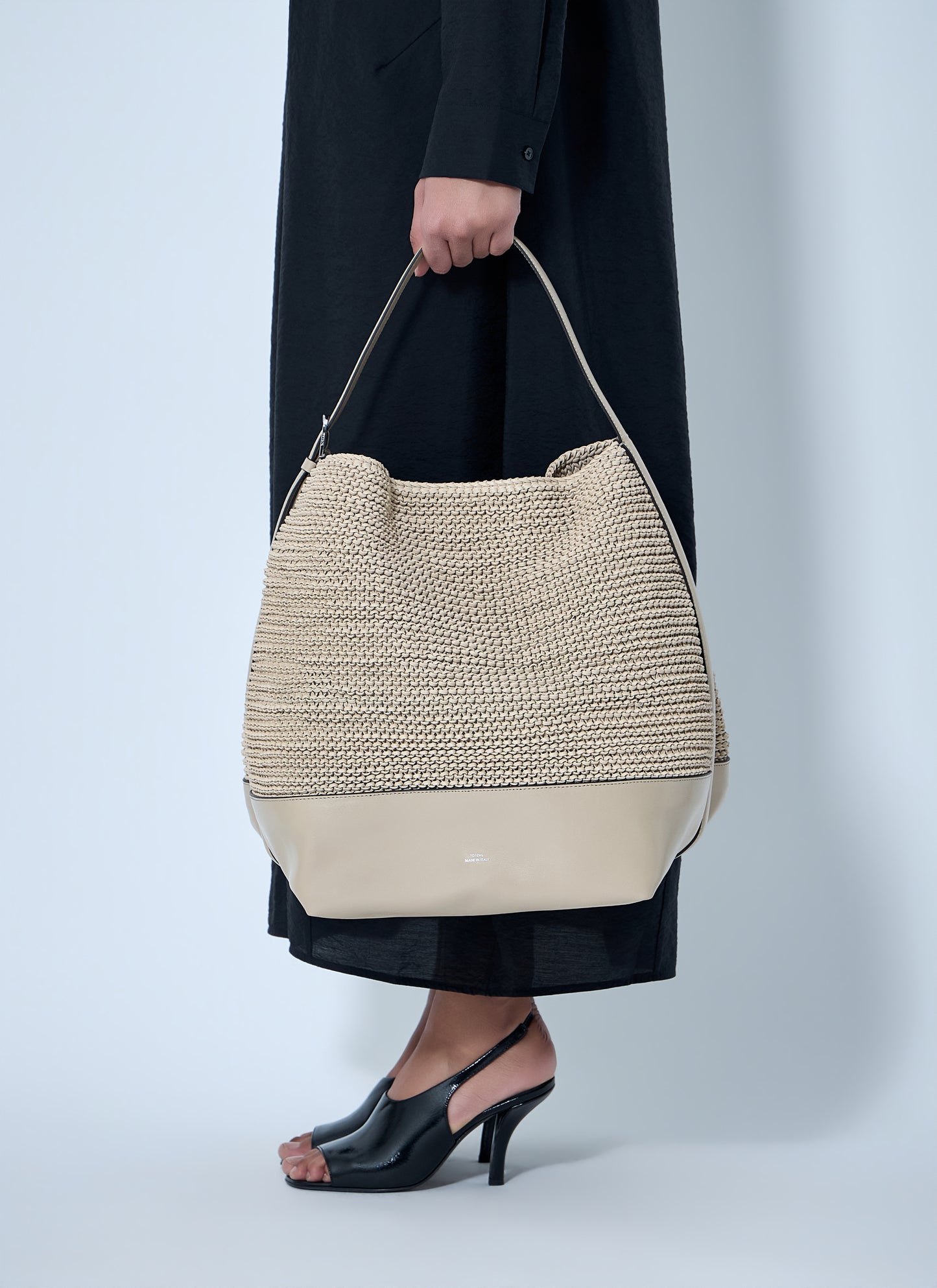 Toteme Women Belted Woven Leather Tote Bag TOTEME