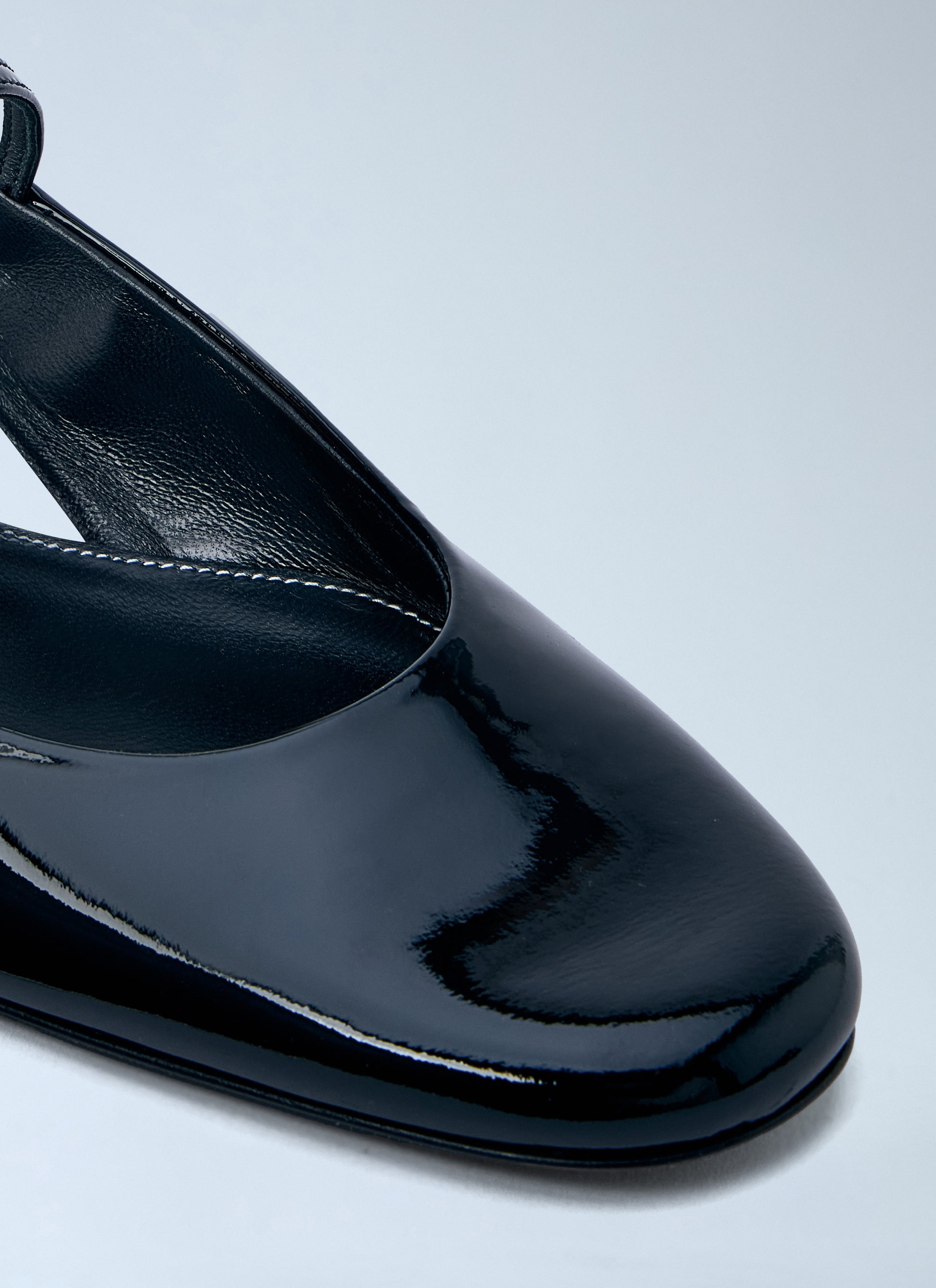 Toteme Women Patent Leather Slingback Flats TOTEME