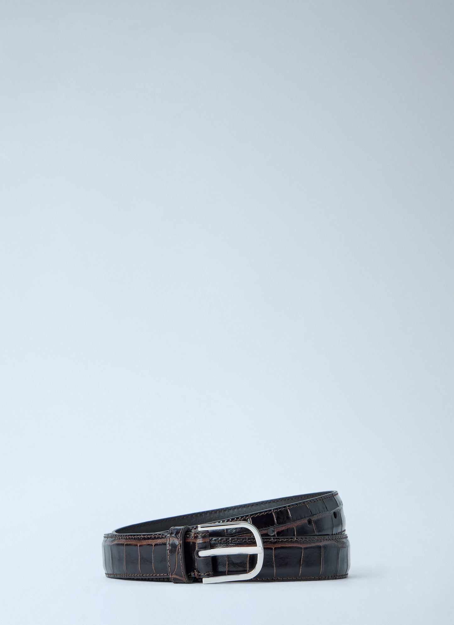 Toteme Women Slim Croco-Embossed Belt