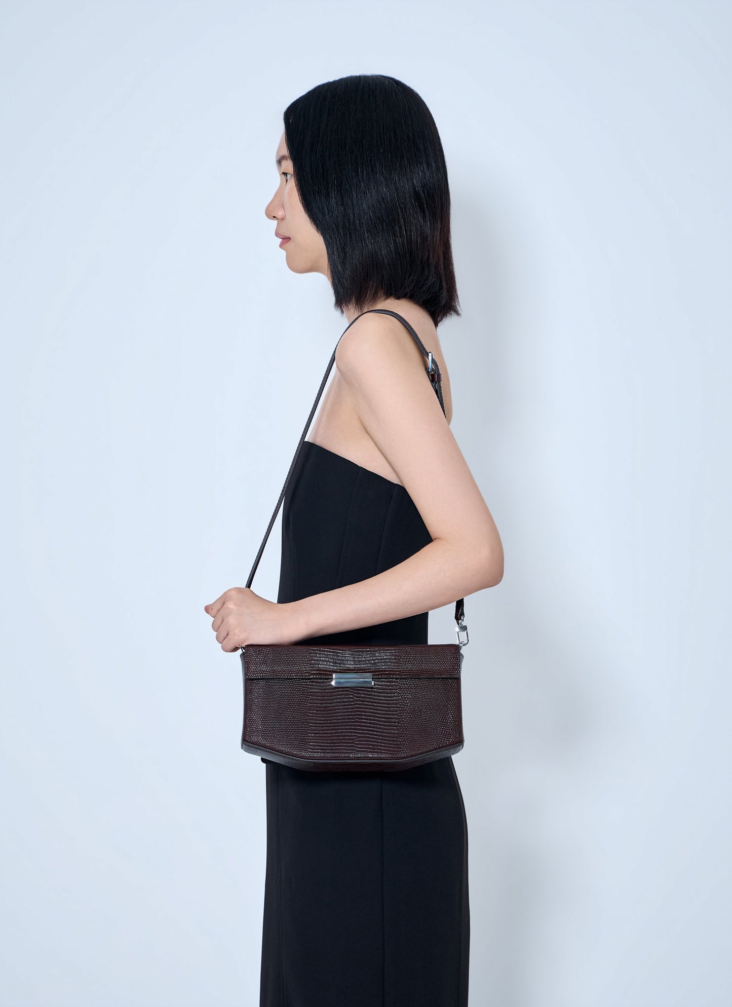 Toteme Women Clip Lizard-Embossed Shoulder Bag TOTEME