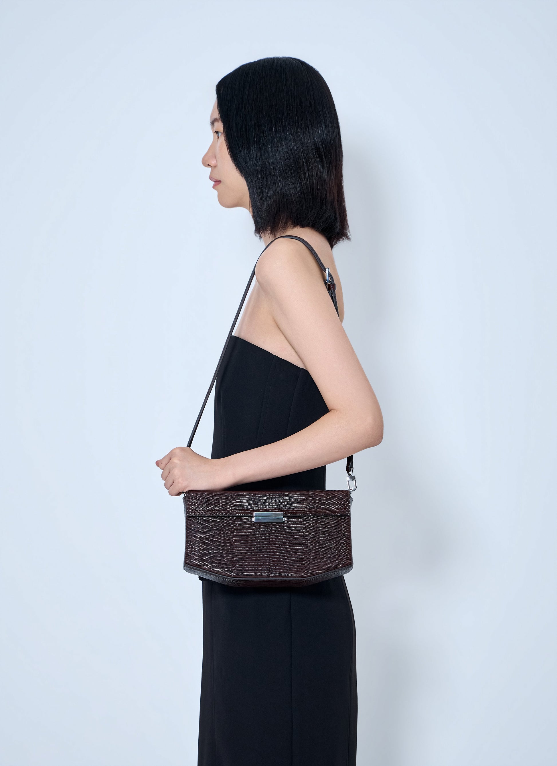 Toteme Women Clip Lizard-Embossed Shoulder Bag TOTEME