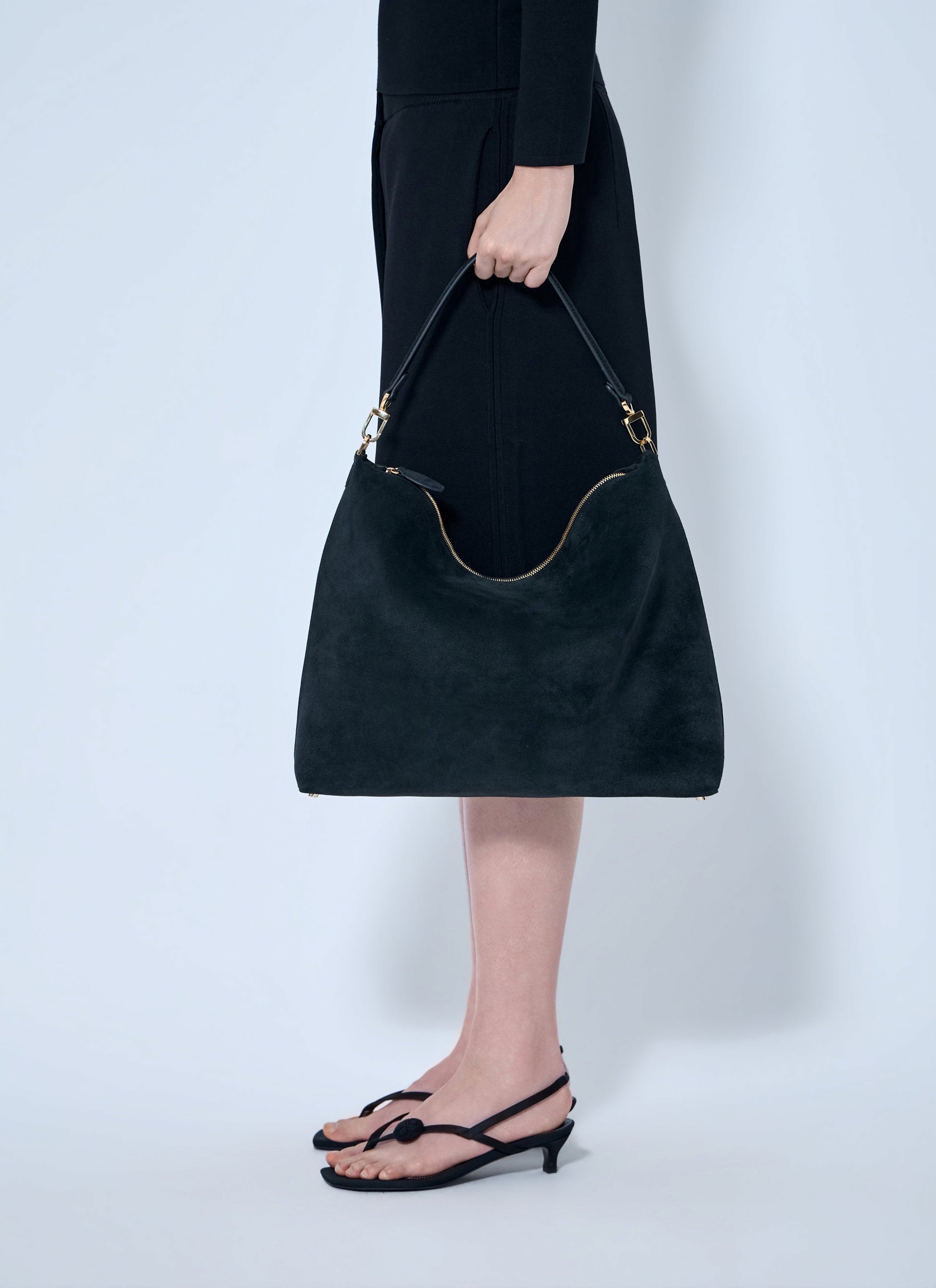 Toteme Women Medium Bevel Suede Shoulder Bag TOTEME