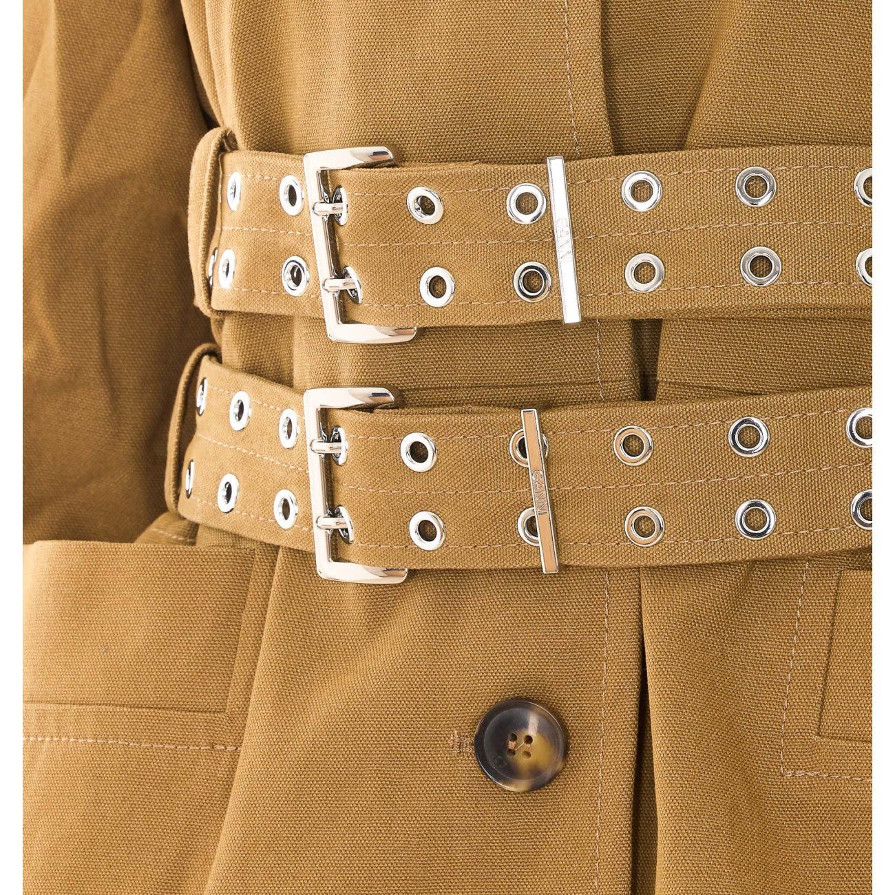 Ganni Women Trench Coat In Double Cotton GANNI