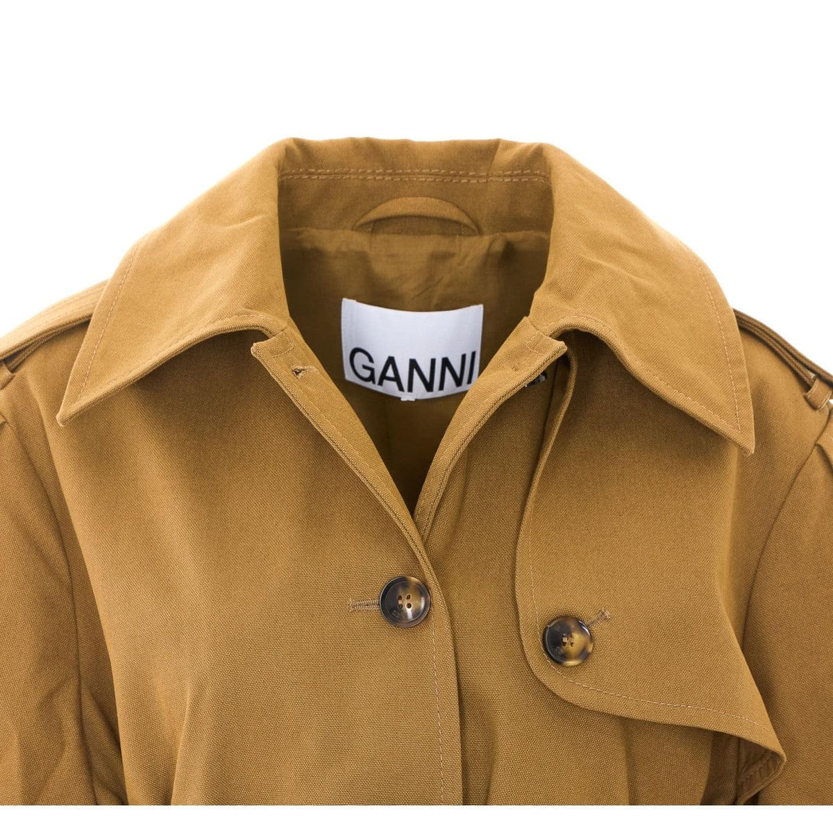 Ganni Women Trench Coat In Double Cotton GANNI