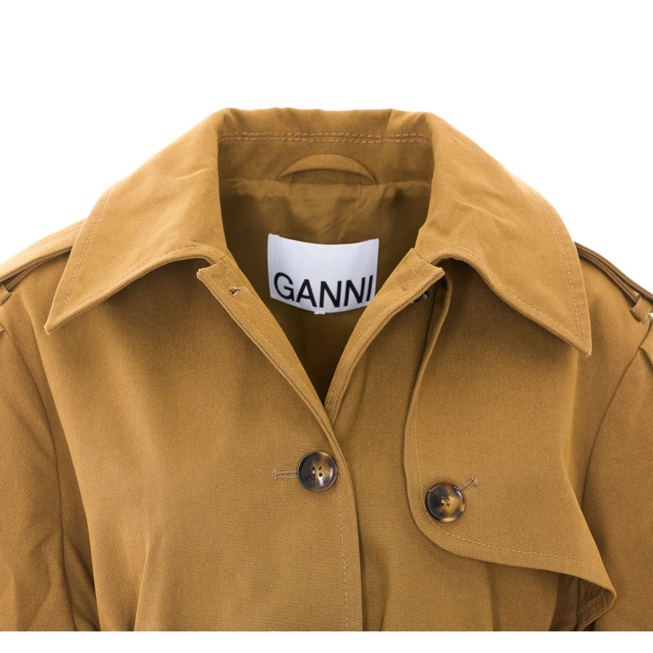 Ganni Women Trench Coat In Double Cotton GANNI