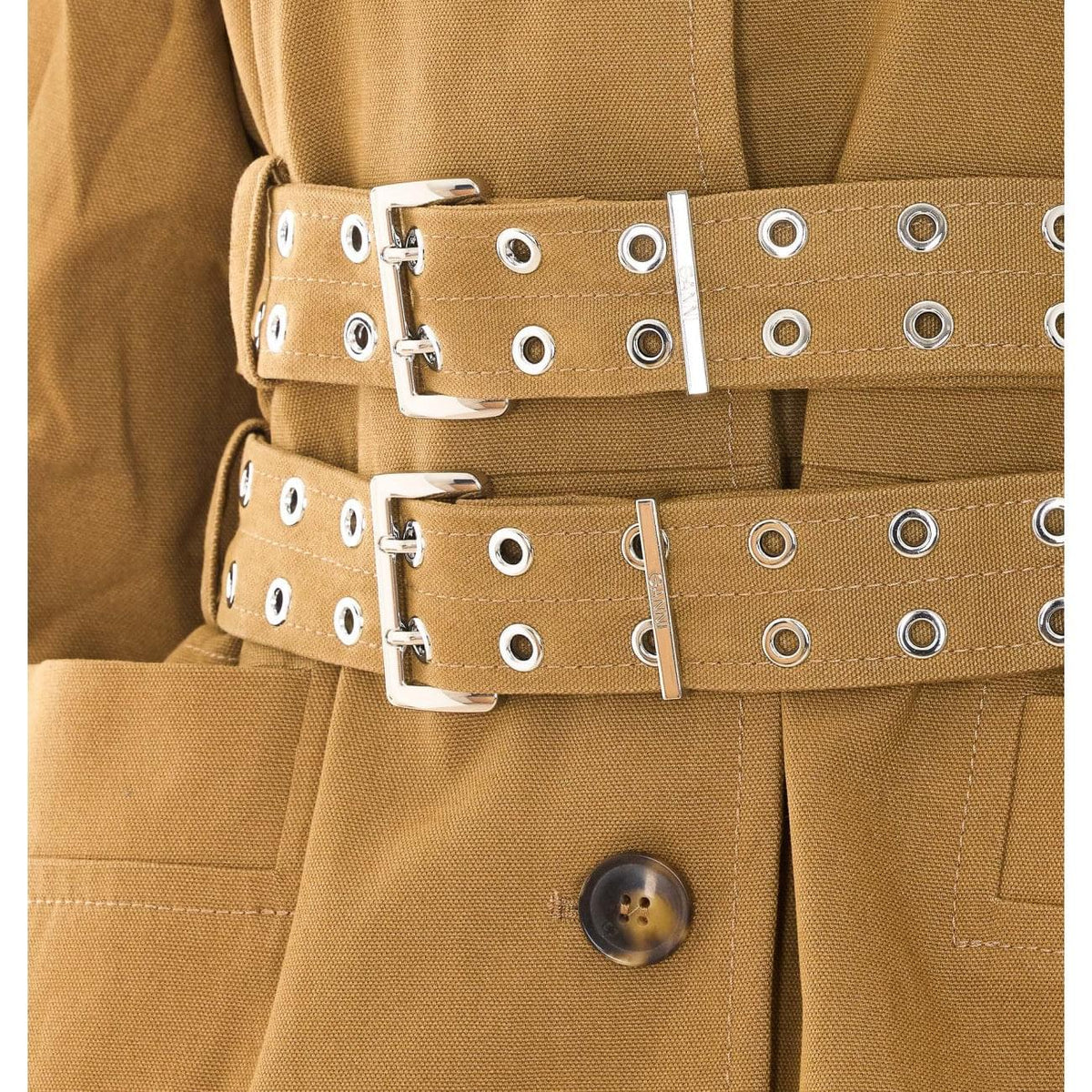 Ganni Women Trench Coat In Double Cotton GANNI