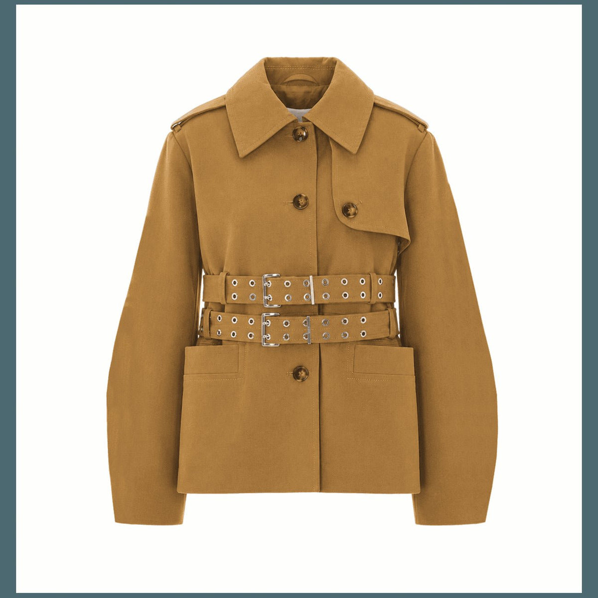 Ganni Women Trench Coat In Double Cotton GANNI