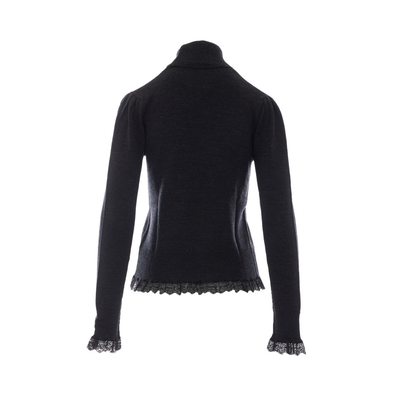 Ganni Women Turtleneck In Lace Merinos GANNI
