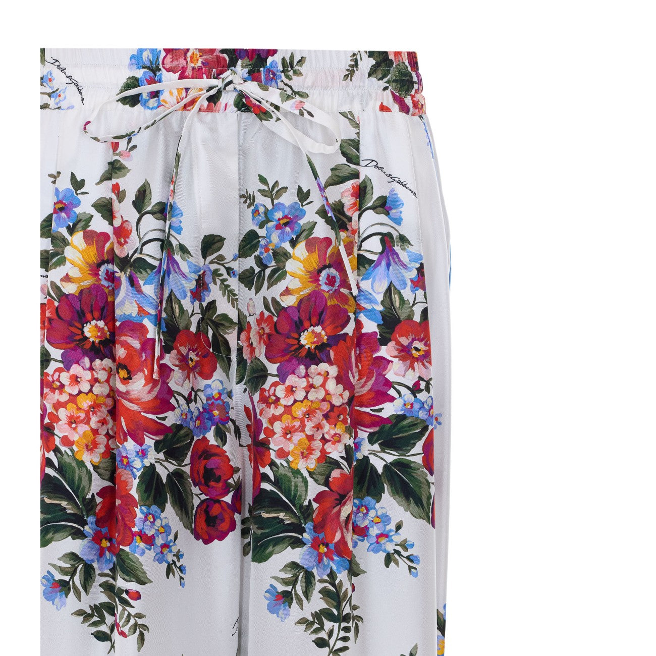 Dolce&Gabbana Women Twill Trousers Print Bouquet Of Flowers DOLCE & GABBANA