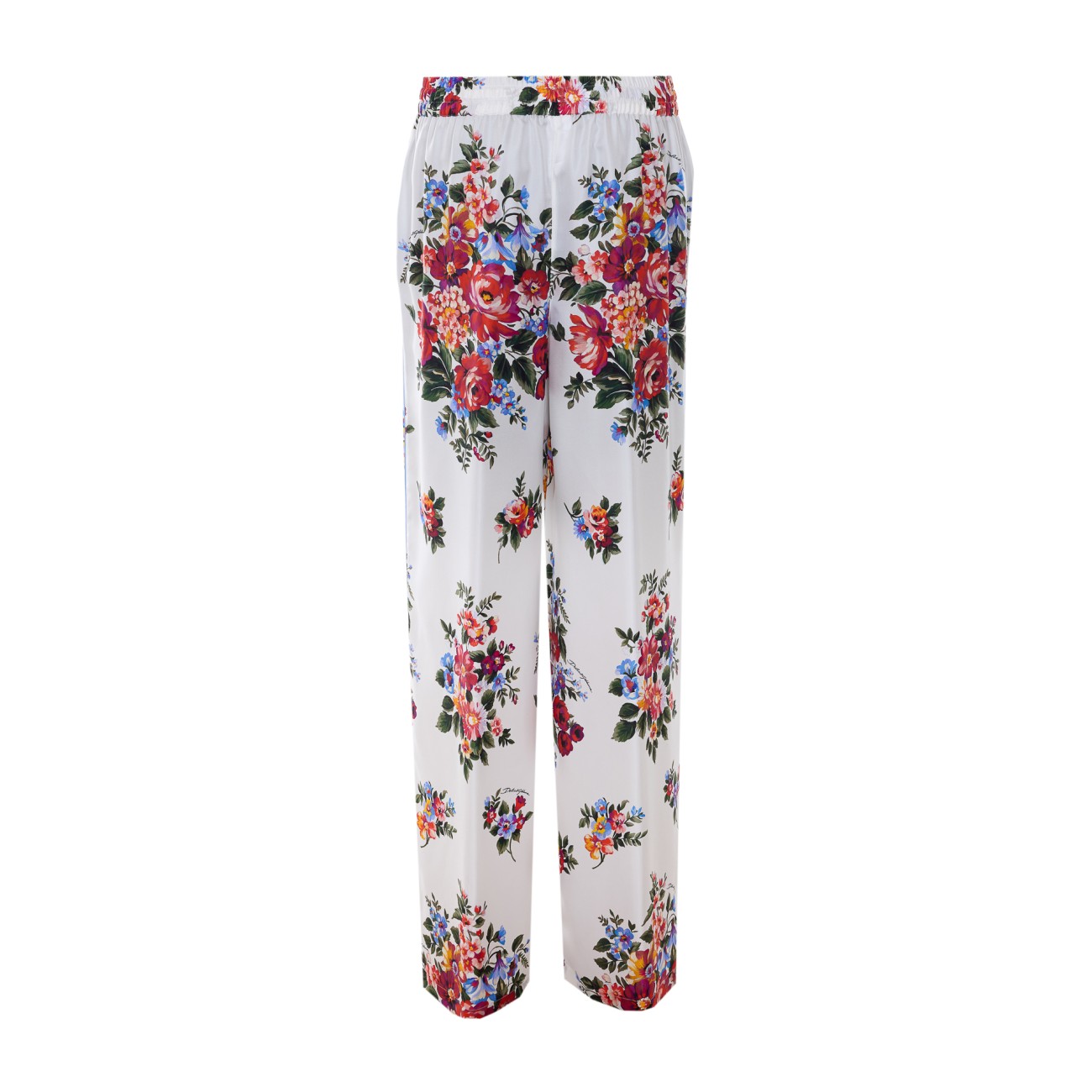 Dolce&Gabbana Women Twill Trousers Print Bouquet Of Flowers DOLCE & GABBANA
