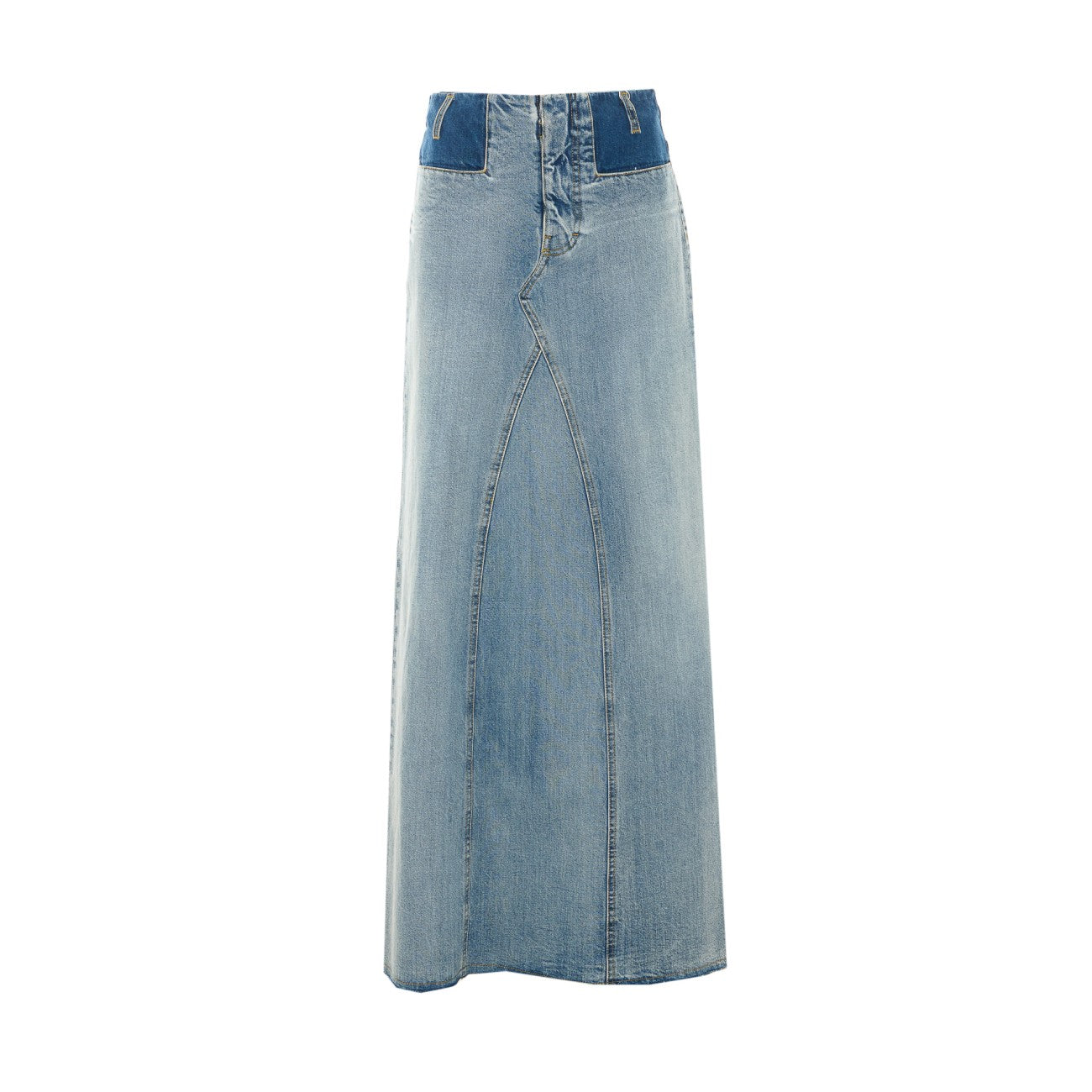 Maison Margiela Women Two-Tone Denim Maxi Skirt MAISON MARGIELA