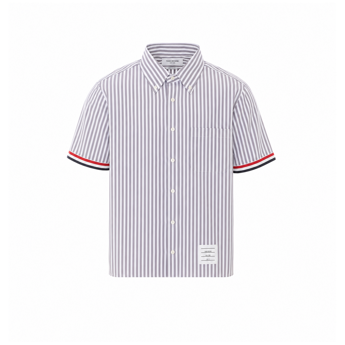 Thom Browne Men University Stripe Short Sleeves Shirt THOM BROWNE