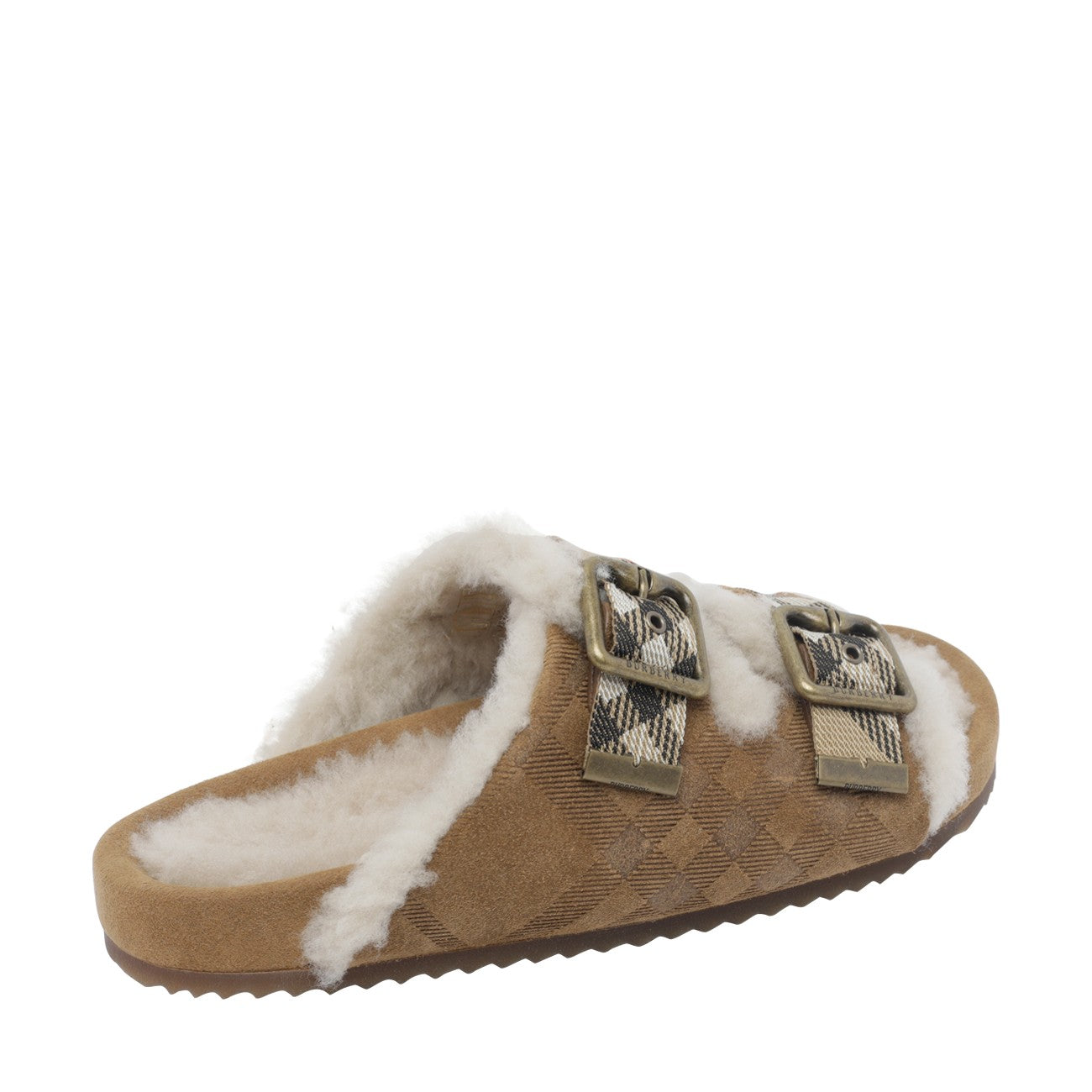 Burberry Women Urchin Sandals In Check Shearling BURBERRY