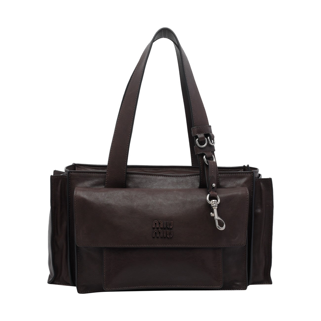 Miu Miu Women Utilitaire Shopping Bag With Miu Miu Logo MIU MIU