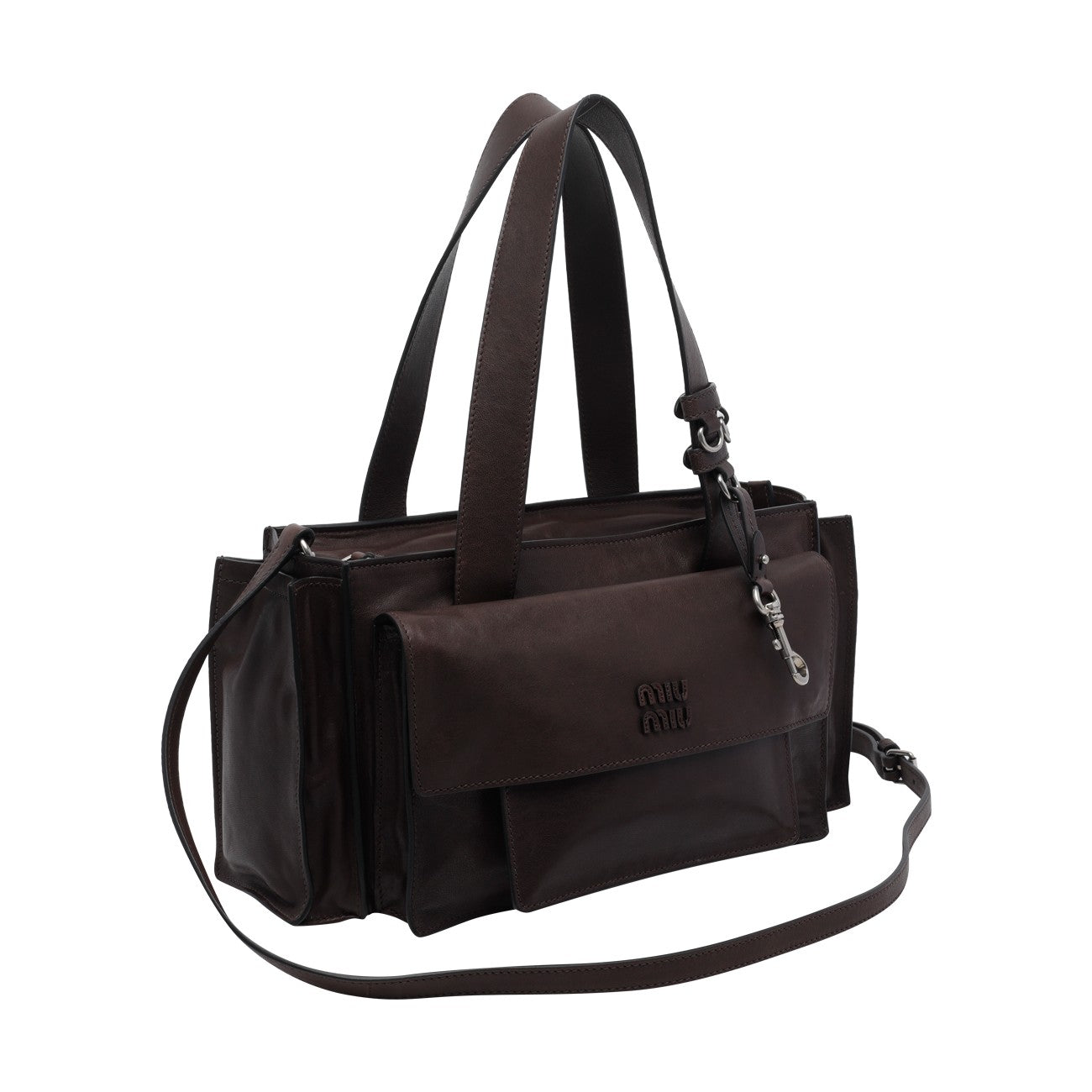 Miu Miu Women Utilitaire Shopping Bag With Miu Miu Logo MIU MIU