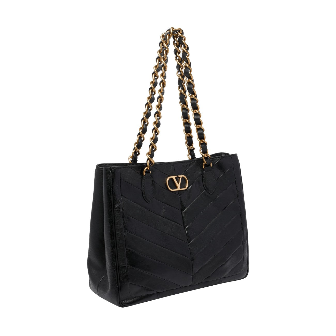 Valentino Garavani Women Valentino Garavani Laseine Chevron Motif Shopping Bag VALENTINO GARAVANI