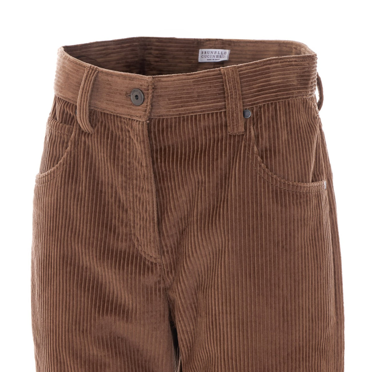 Brunello Cucinelli Women Velvet Straight Pants With Monile BRUNELLO CUCINELLI