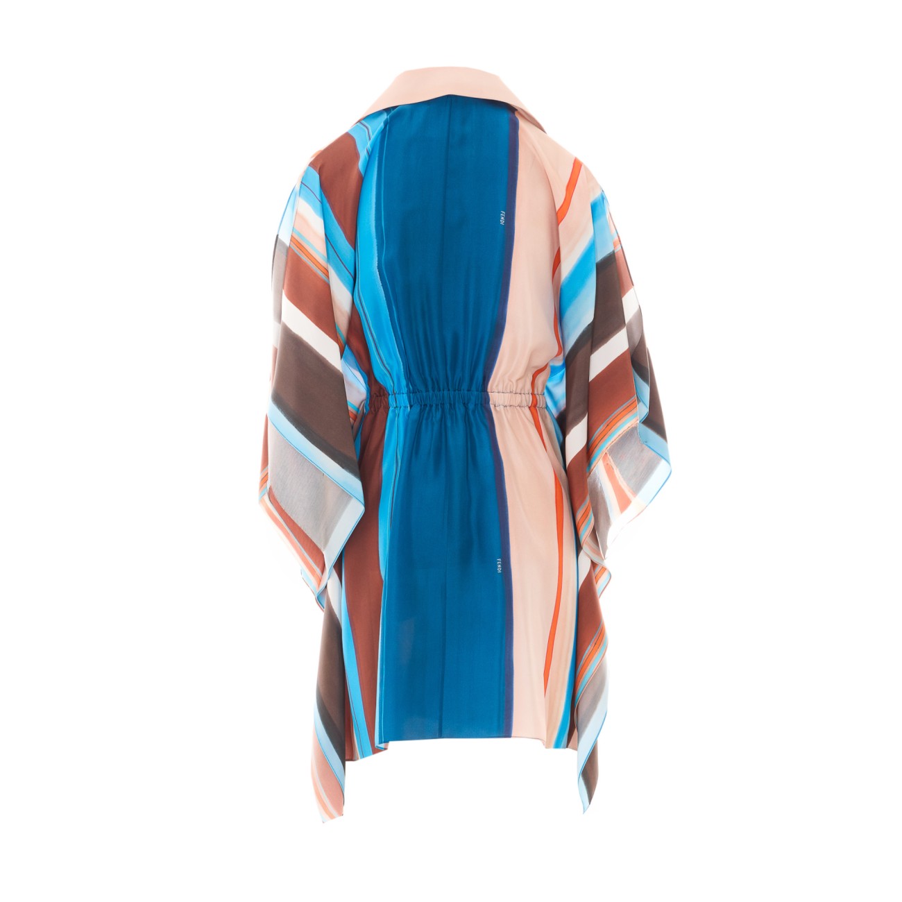 Fendi Women Venetian Stripes Motif Kaftan Dress With Fendi Logo FENDI