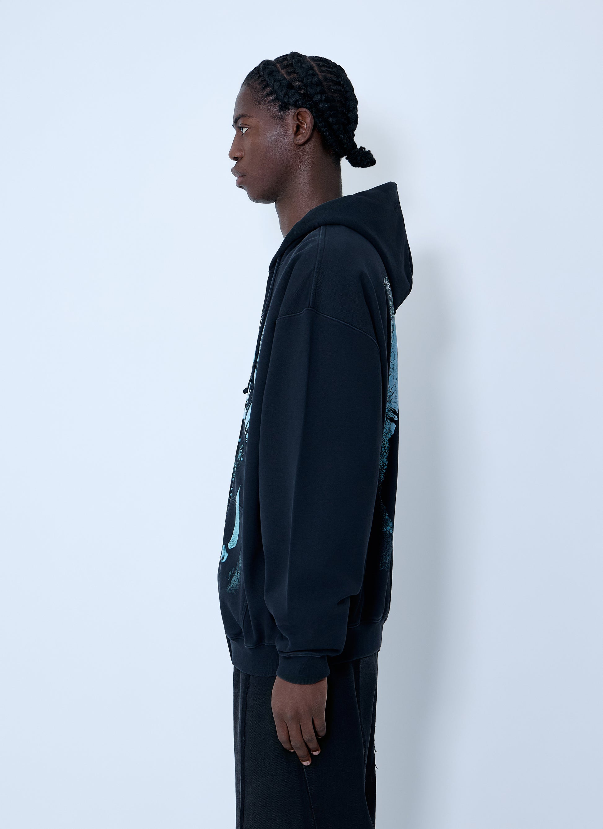 Vetements Men Cof Cut-Up Zip-Up Hooded Sweatshirt VETEMENTS