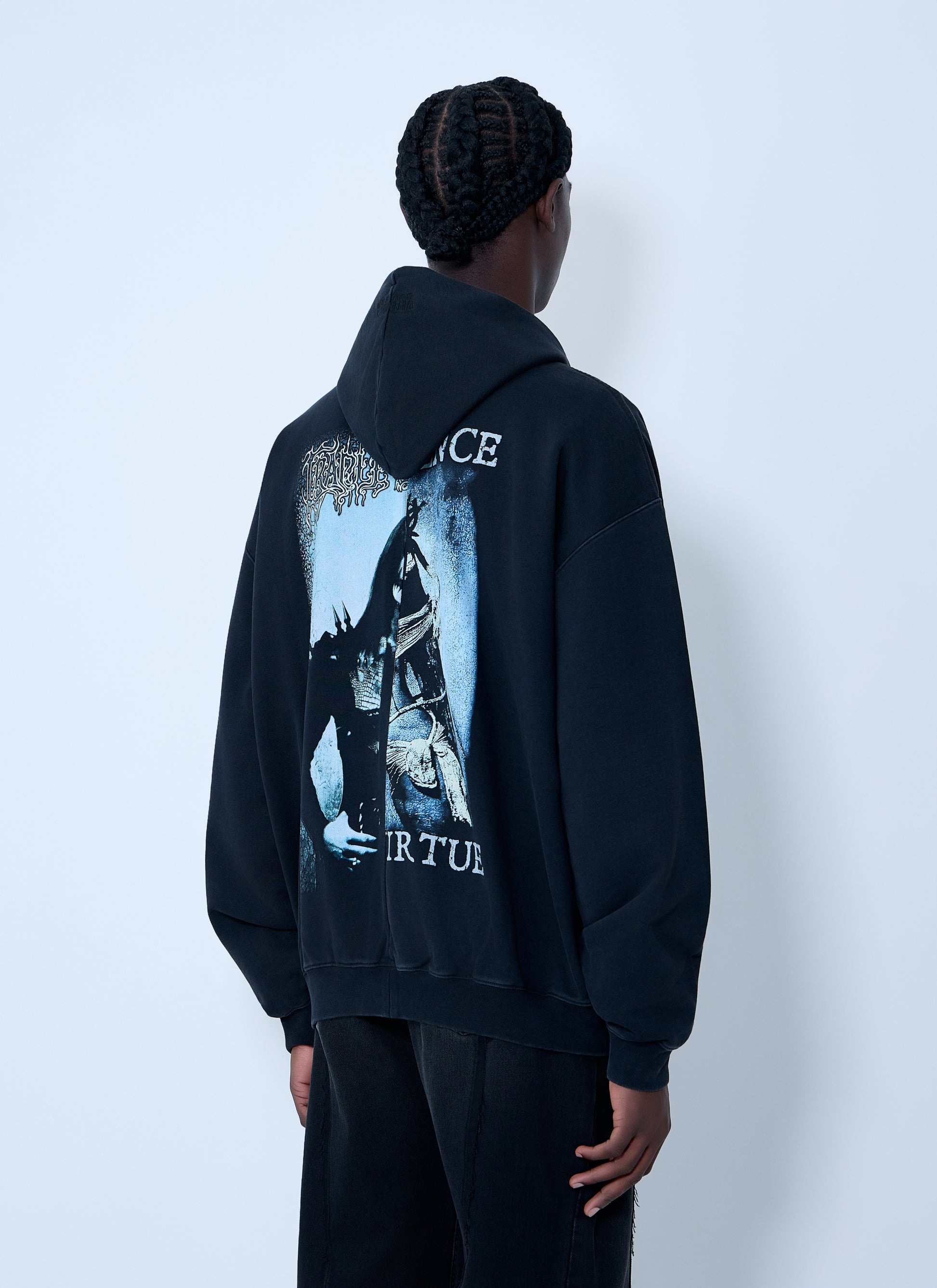 Vetements Men Cof Cut-Up Zip-Up Hooded Sweatshirt VETEMENTS