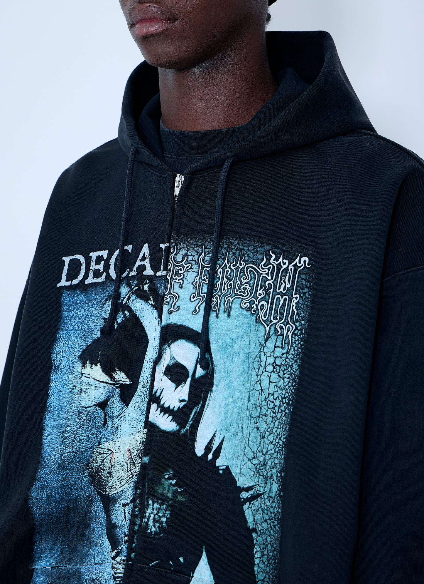 Vetements Men Cof Cut-Up Zip-Up Hooded Sweatshirt VETEMENTS