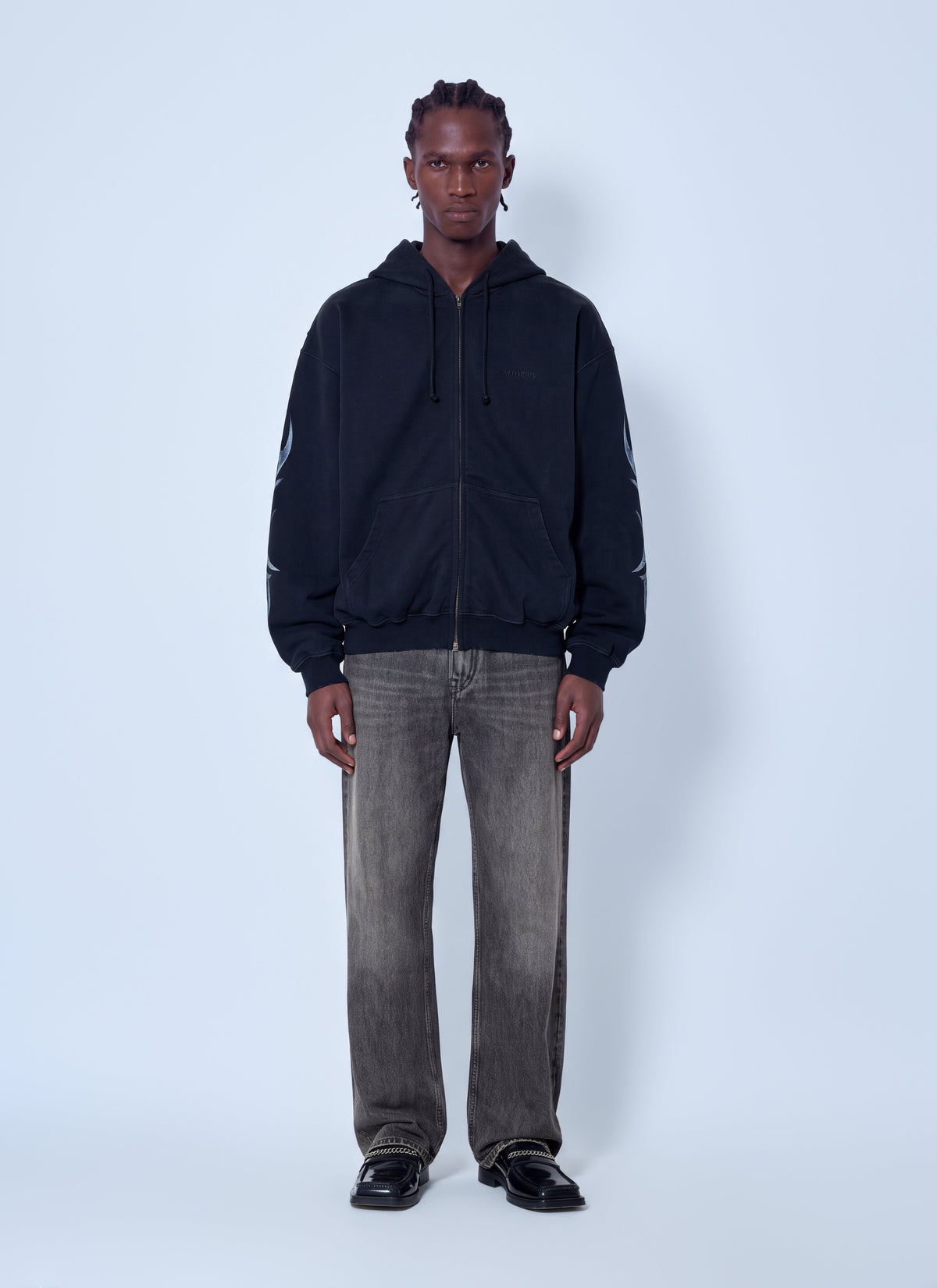 Vetements Men Graffiti Tribal Zip-Up Hoodie VETEMENTS
