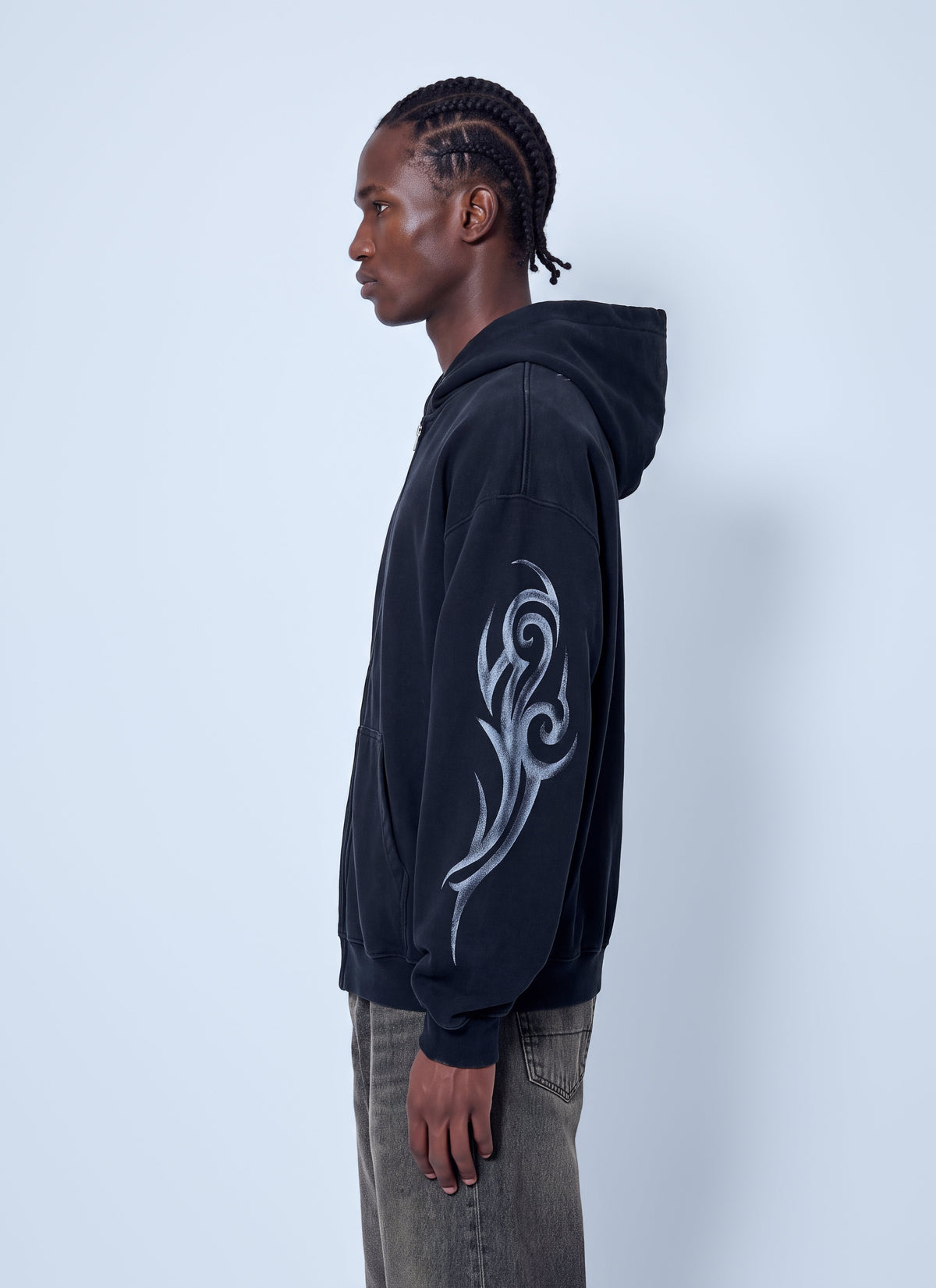 Vetements Men Graffiti Tribal Zip-Up Hoodie VETEMENTS