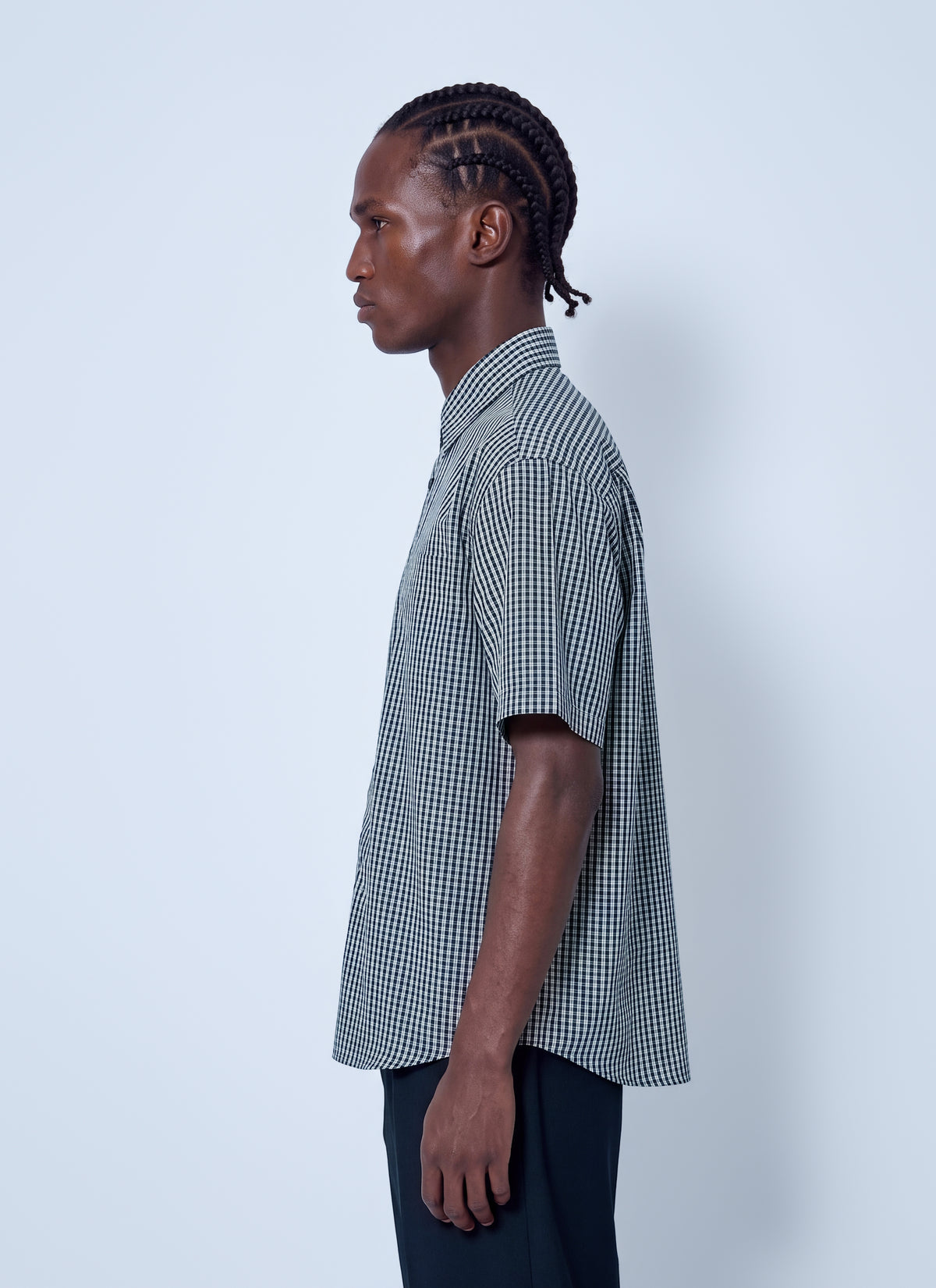 Vetements Men Metal Logo Checked Short Sleeve Shirt VETEMENTS